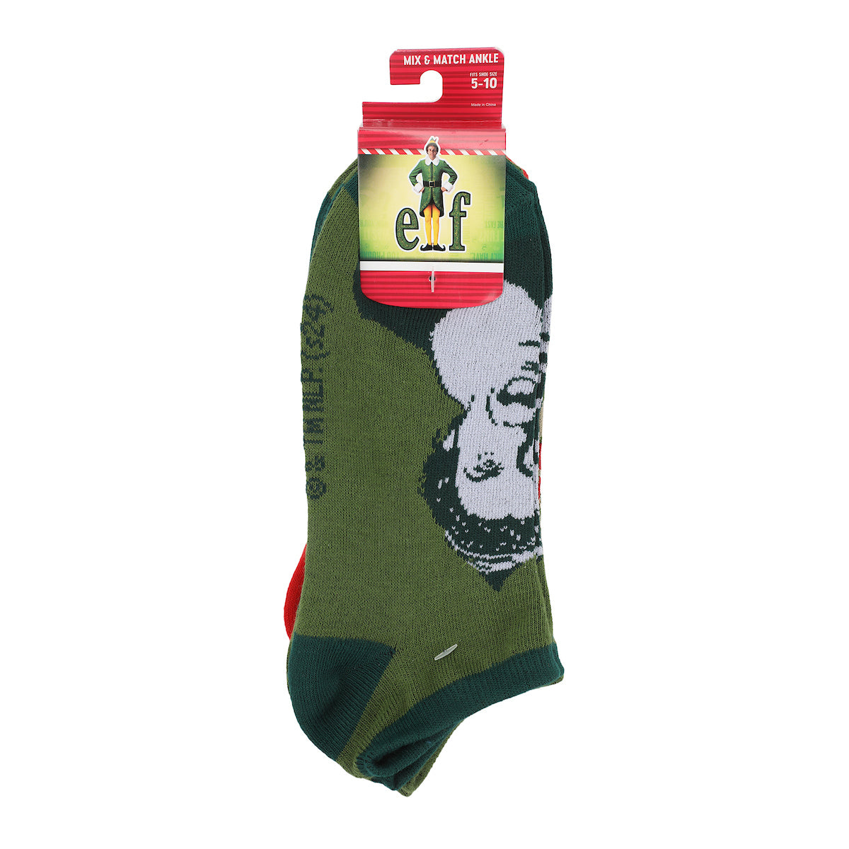 Elf Buddy Women's 5-Pair Ankle Socks-OSFA
