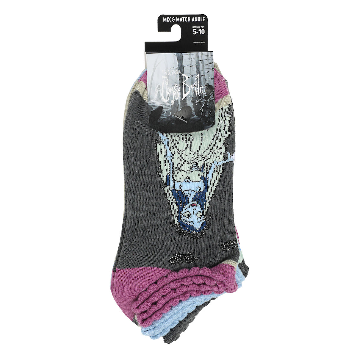 The Corpse Bride Character Art Women's 5-Pair Ankle Socks