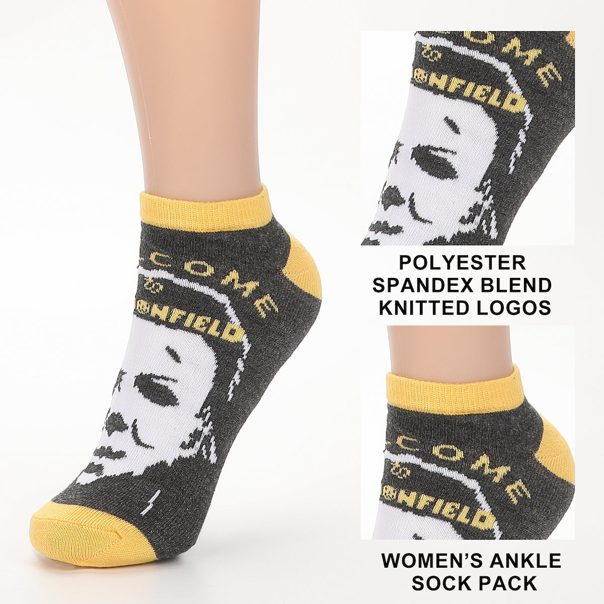 John Carpenter'S Logo & Mask Icon Halloween Womens Ankle Sock 5 Pack