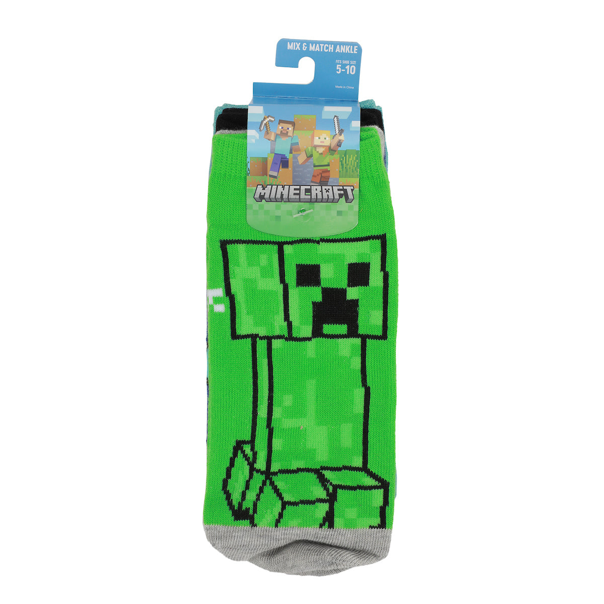 Minecraft Zombies & Creepers Women's 5-Pair Ankle Socks-OSFA