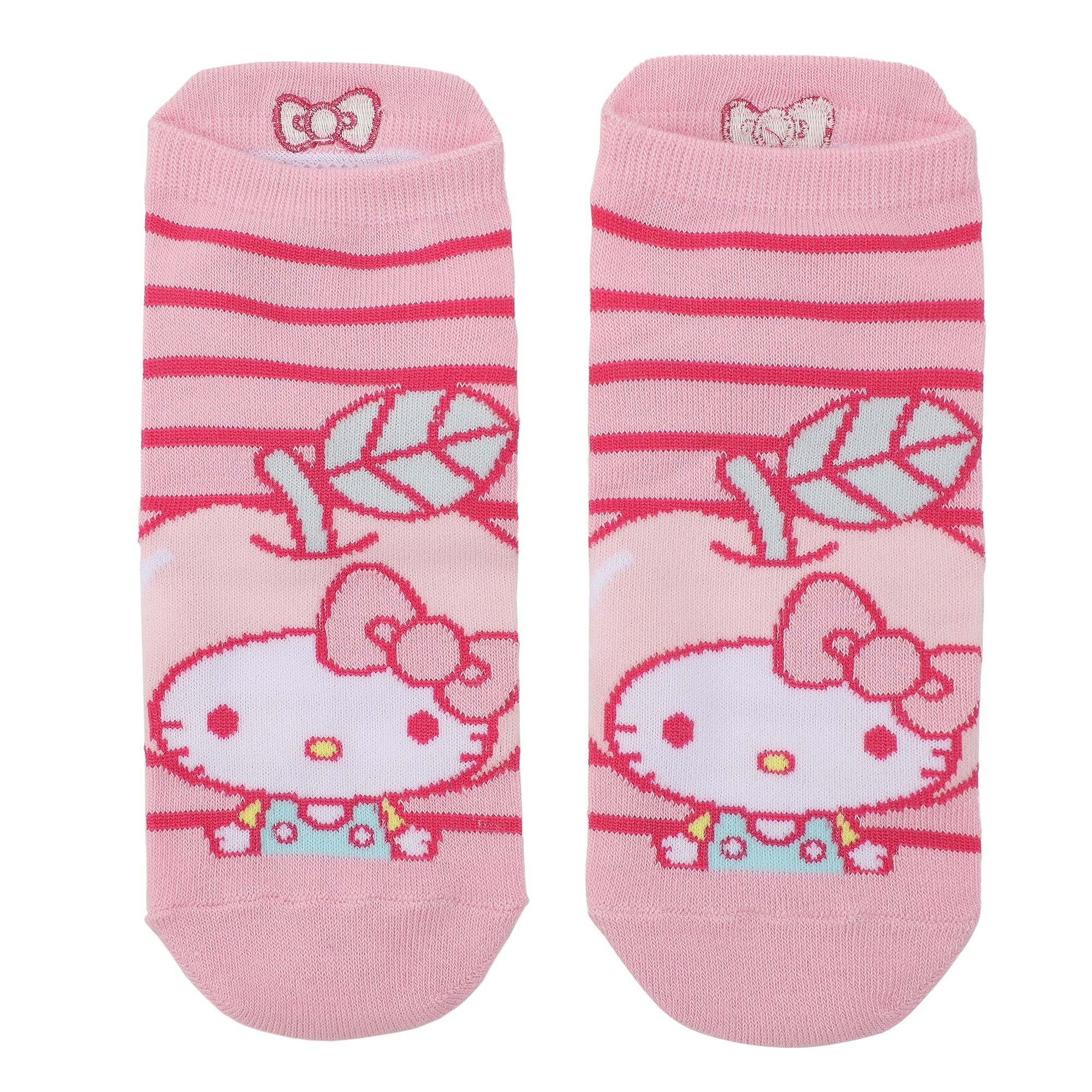 Hello Kitty & Friends Bathtime Women's 5-Pair Striped Ankle Socks