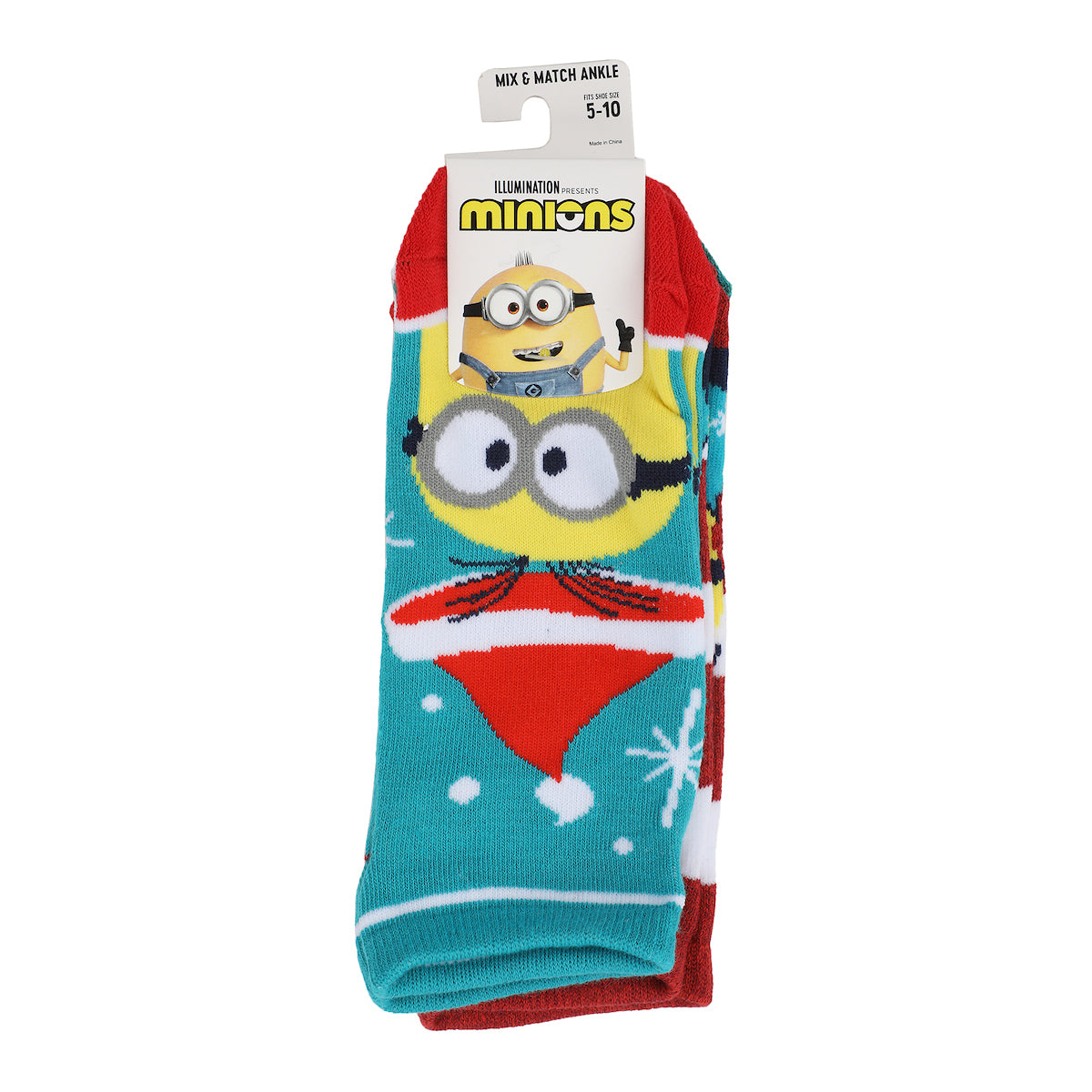 Despicable Me Christmas Minions Women's 5-Pair Ankle Socks