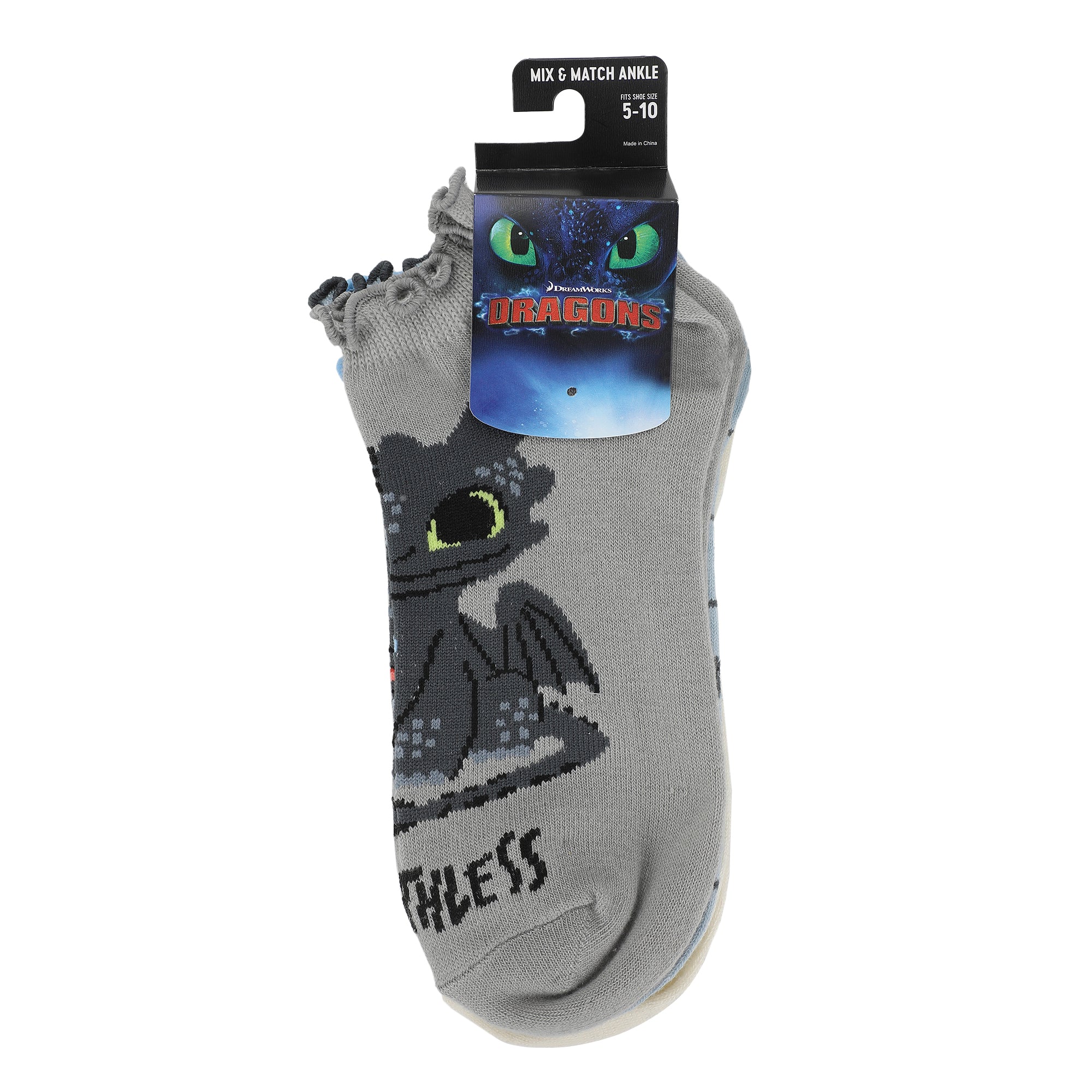 How To Train Your Dragon Toothless Character Art Women's 5-Pair Ankle Socks