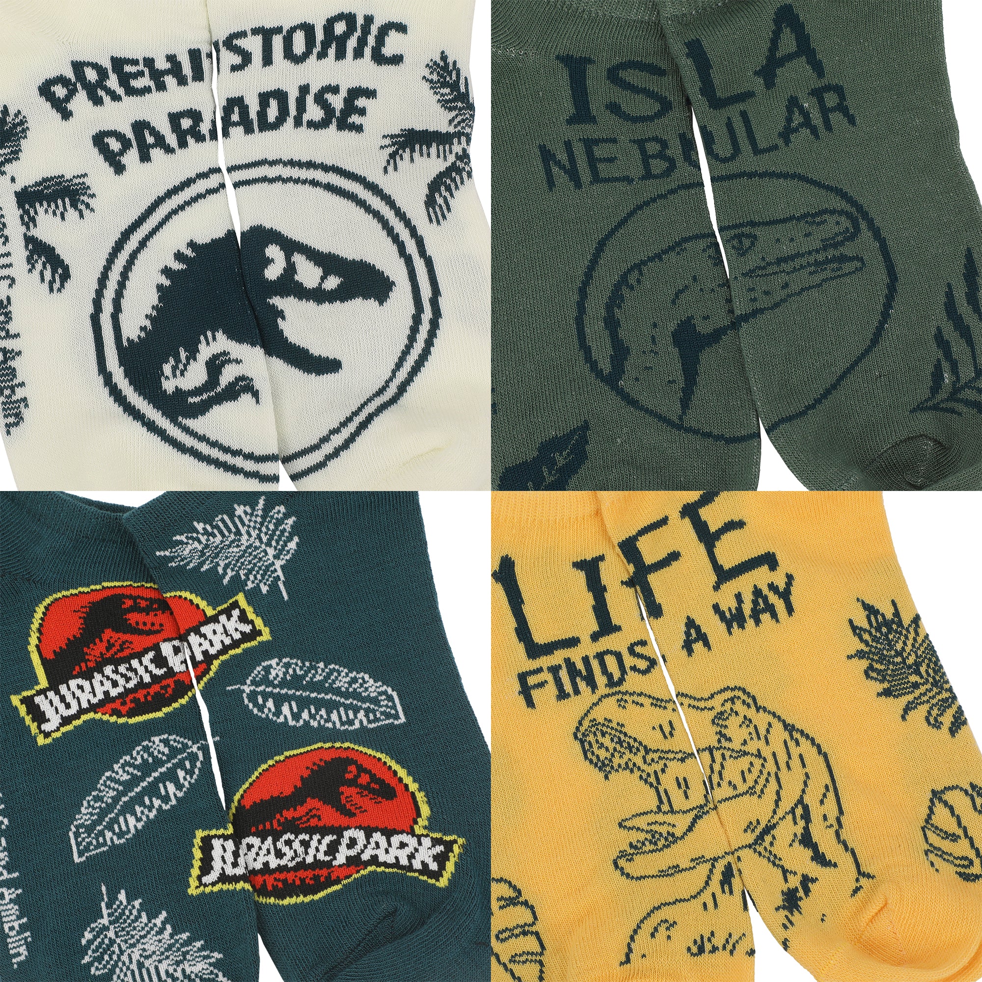 Jurassic Park AOP Text Womens Ankle Socks 5 Pack