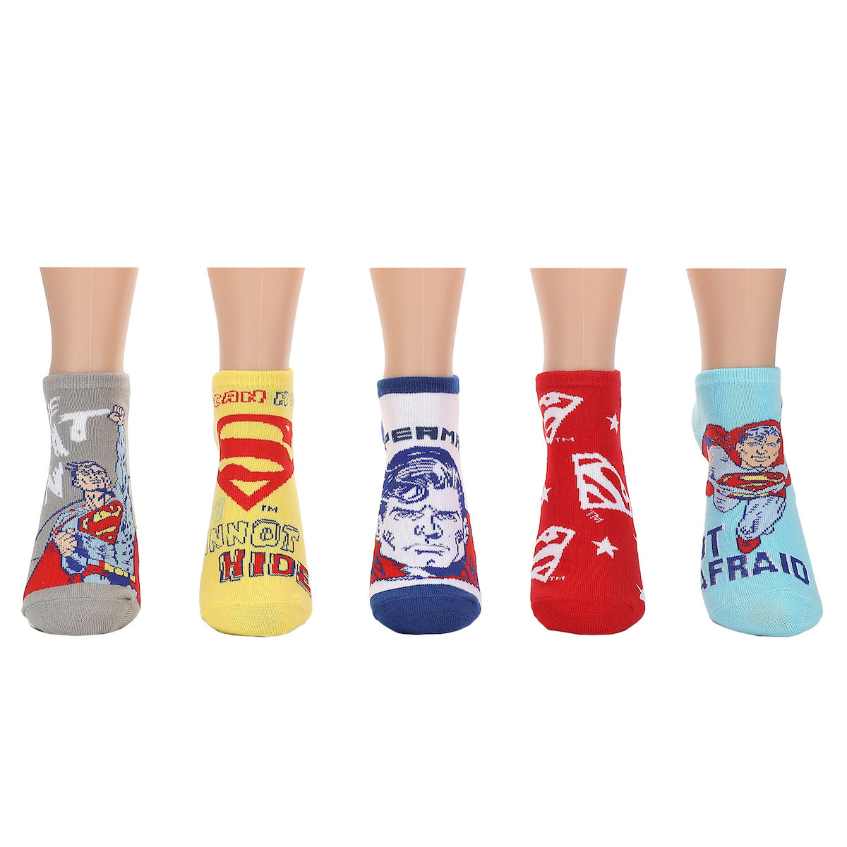 Superman Characters Womens Ankle Socks 5 Pack