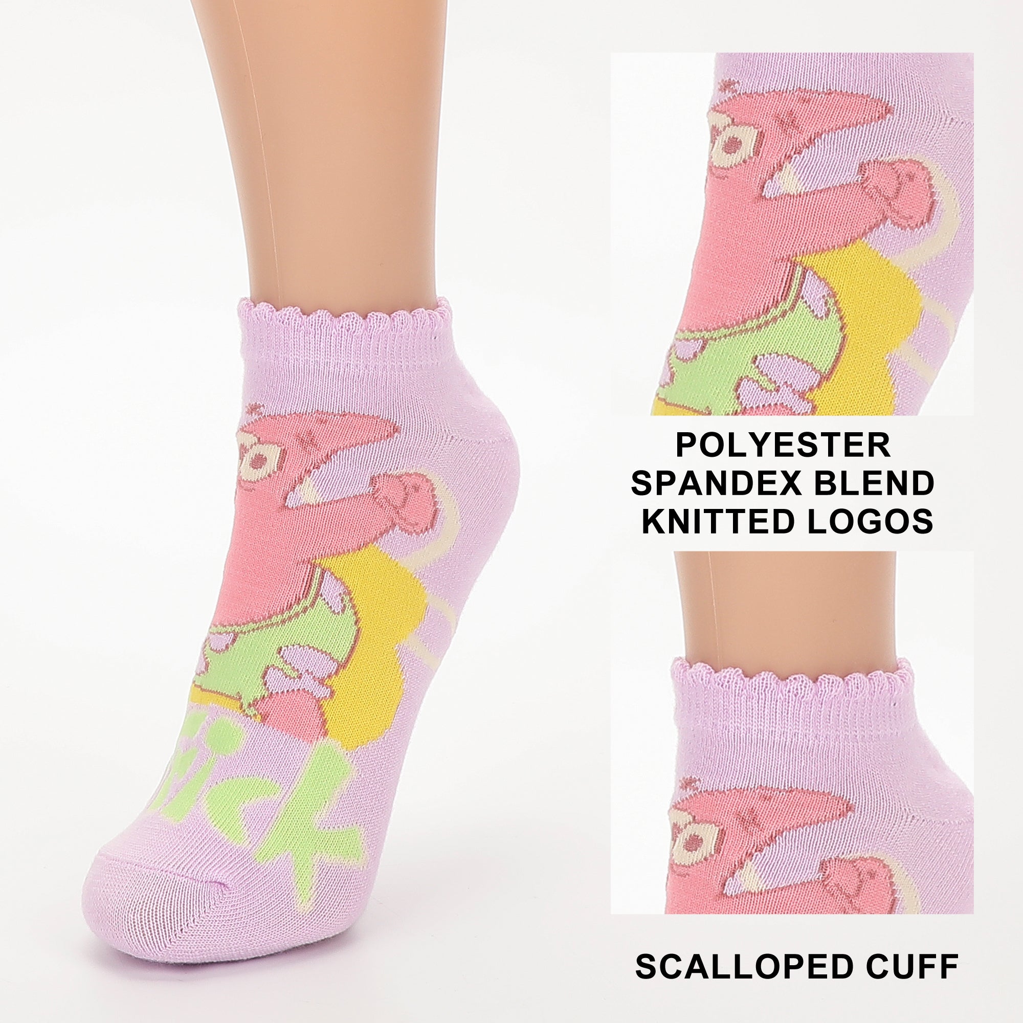 Spongebob Squarepants Mixed Characters Womens Ankle Socks 5 Pack