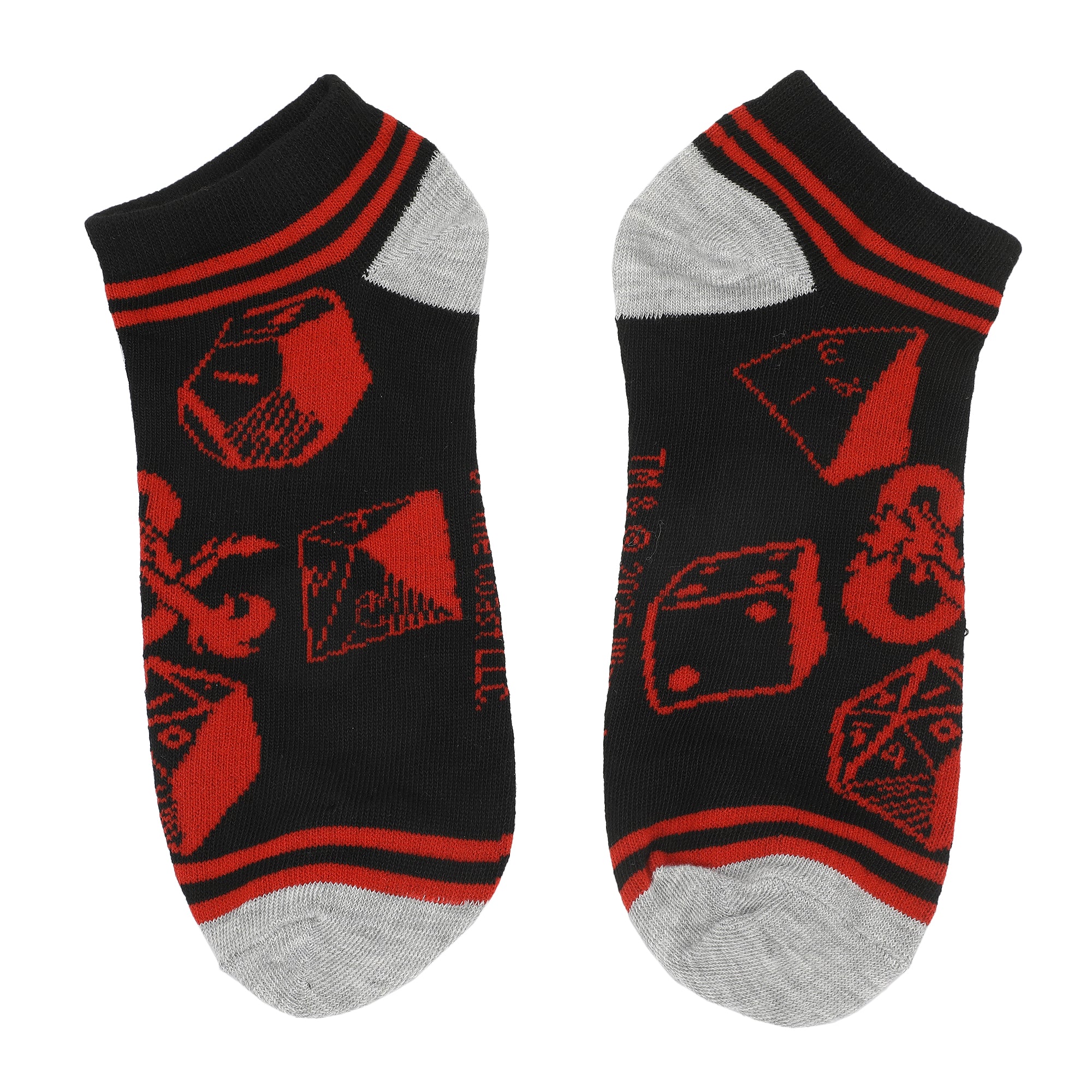 Dungeons & Dragons Logo Verbiage and Dice Womens Ankle Socks 5 Pack