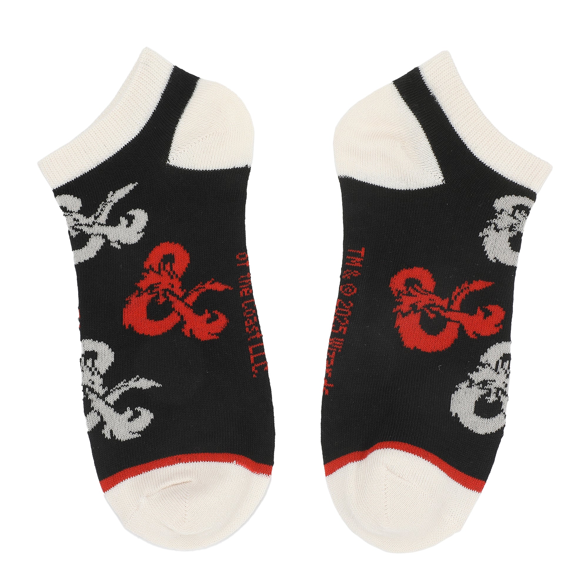 Dungeons & Dragons Logo Verbiage and Dice Womens Ankle Socks 5 Pack