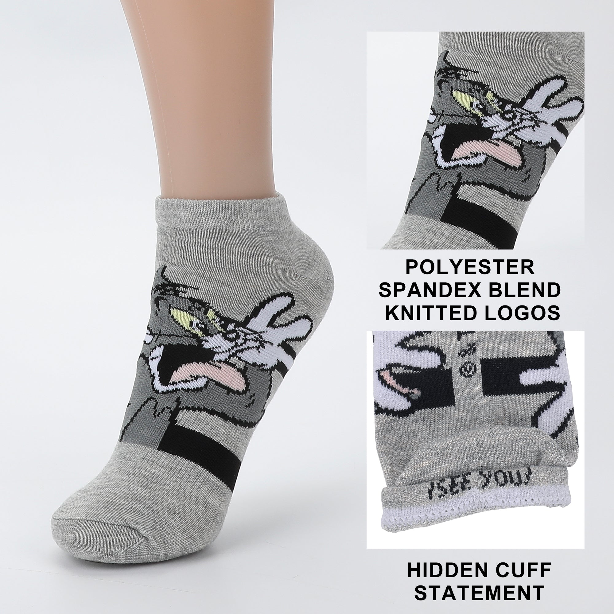 Tom & Jerry AOP Women's 5-Pack Ankle Socks