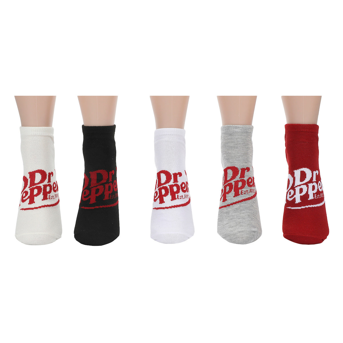 Dr Pepper Logo Women's 5-Pair Pack Ankle Socks