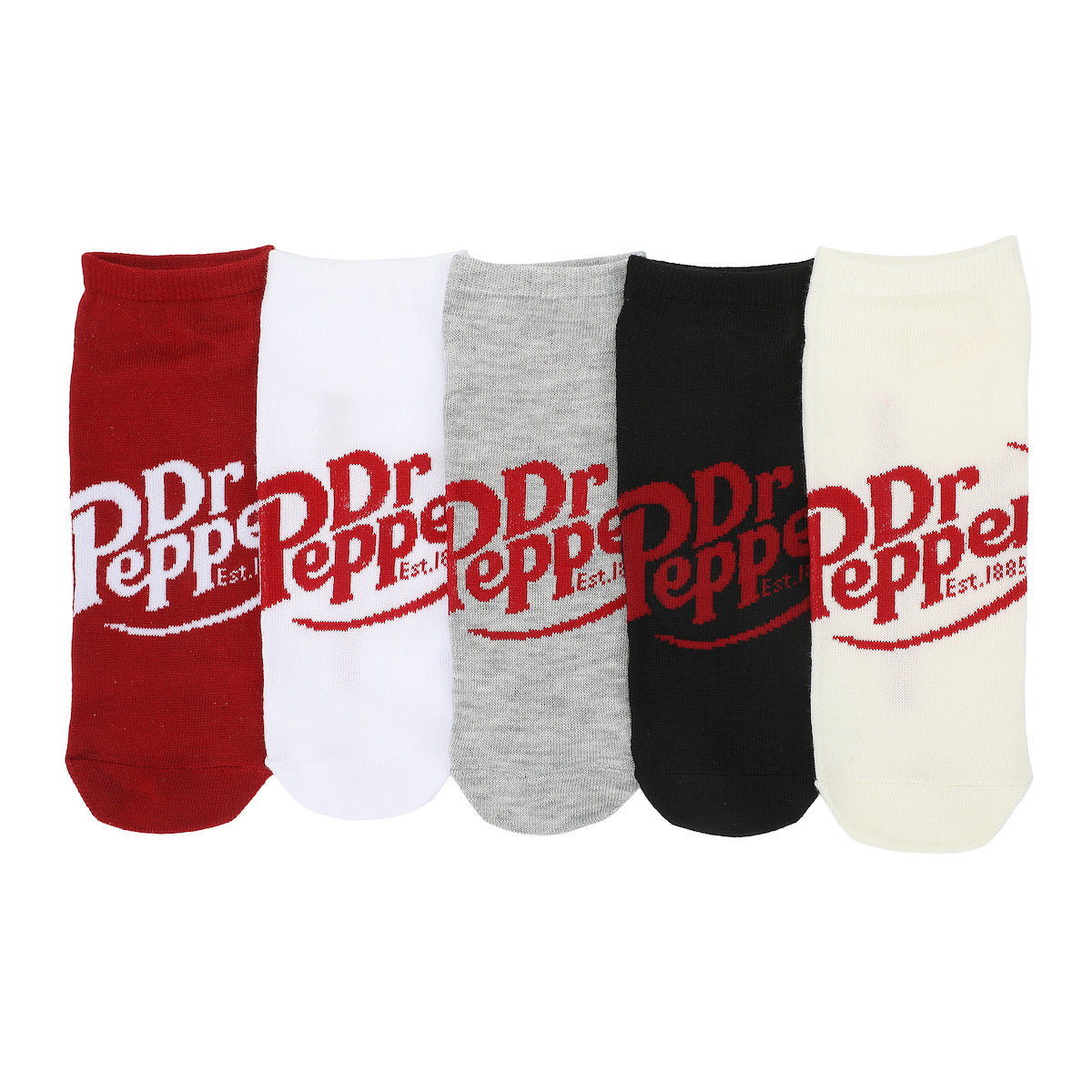 Dr Pepper Logo Women's 5-Pair Pack Ankle Socks