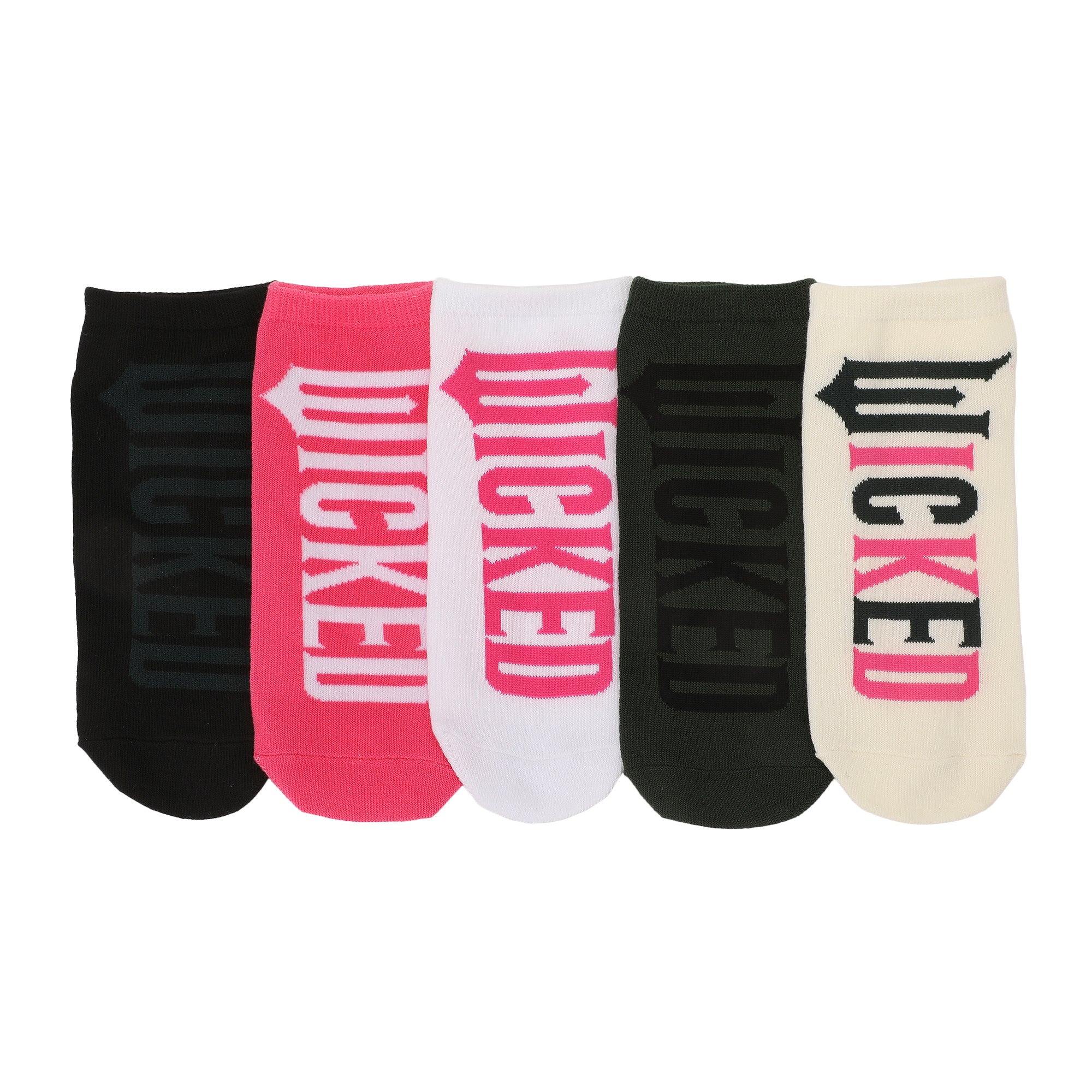 Wicked Part 2 Text Logo Women’s 5-Pair Pack Ankle Socks