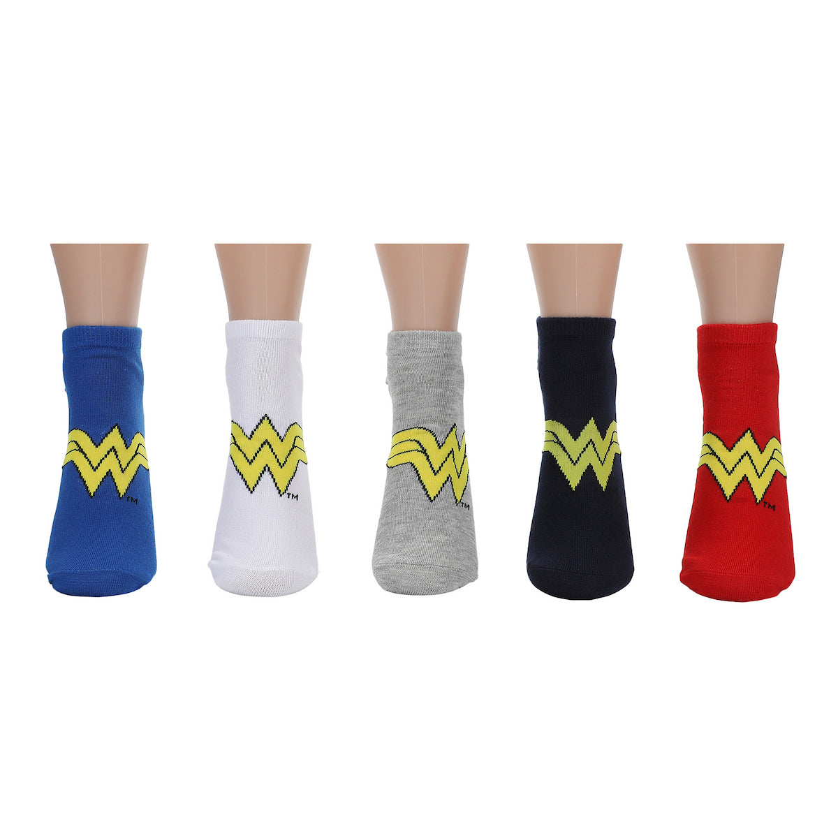 Wonder Woman Logo Women's 5-Pair Pack Ankle Socks