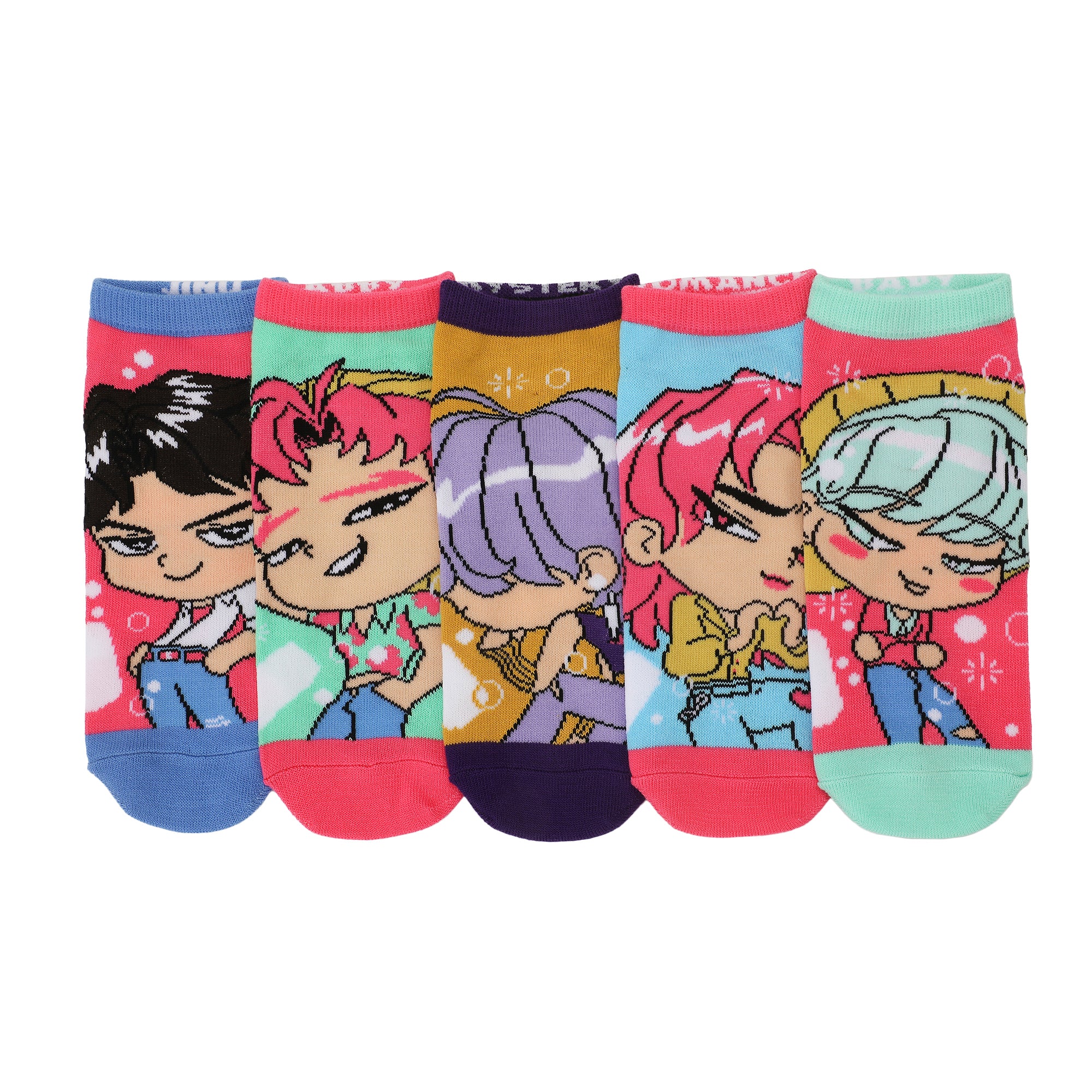 KPop Demon Hunters Saja Boys 5-Pair Pack Ankle Socks