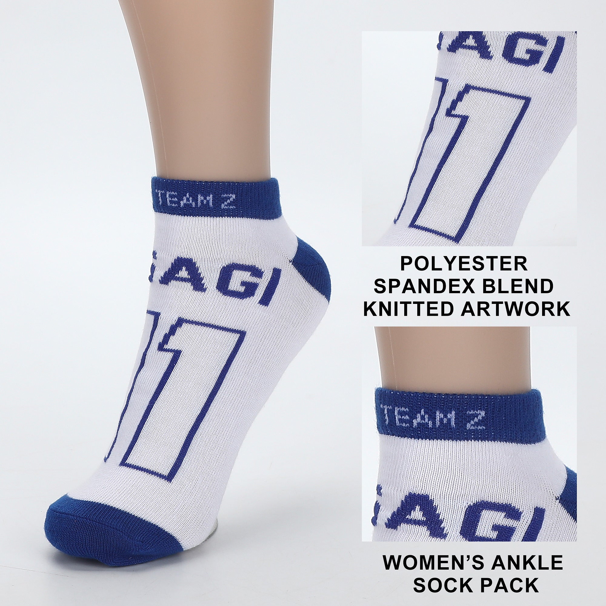 Blue Lock Manga Team Numbers Women’s 5-Pair Pack Ankle Socks
