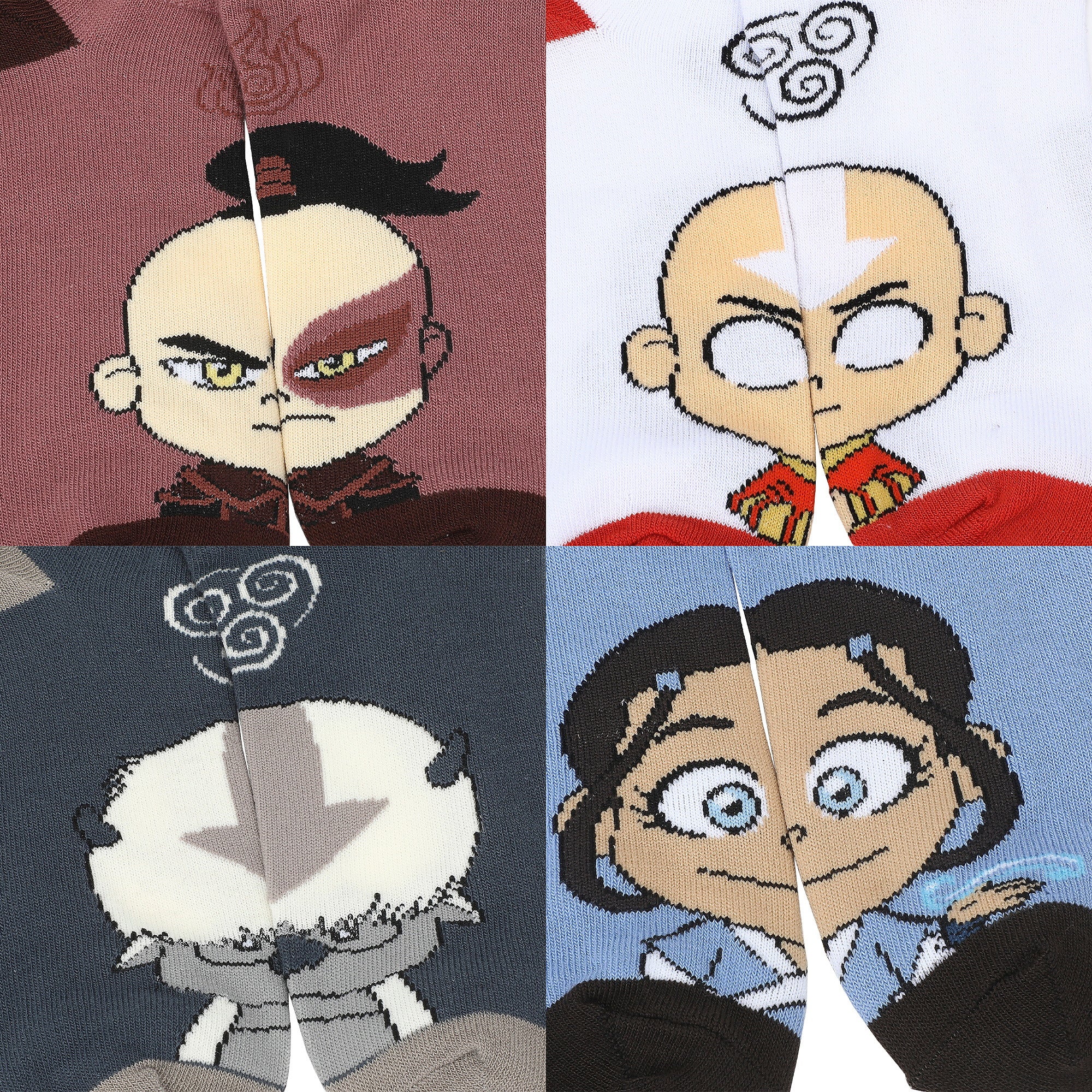 Avatar: The Last Airbender Characters & Four Nations Symbols Women’s 5-Pair Pack Ankle Socks
