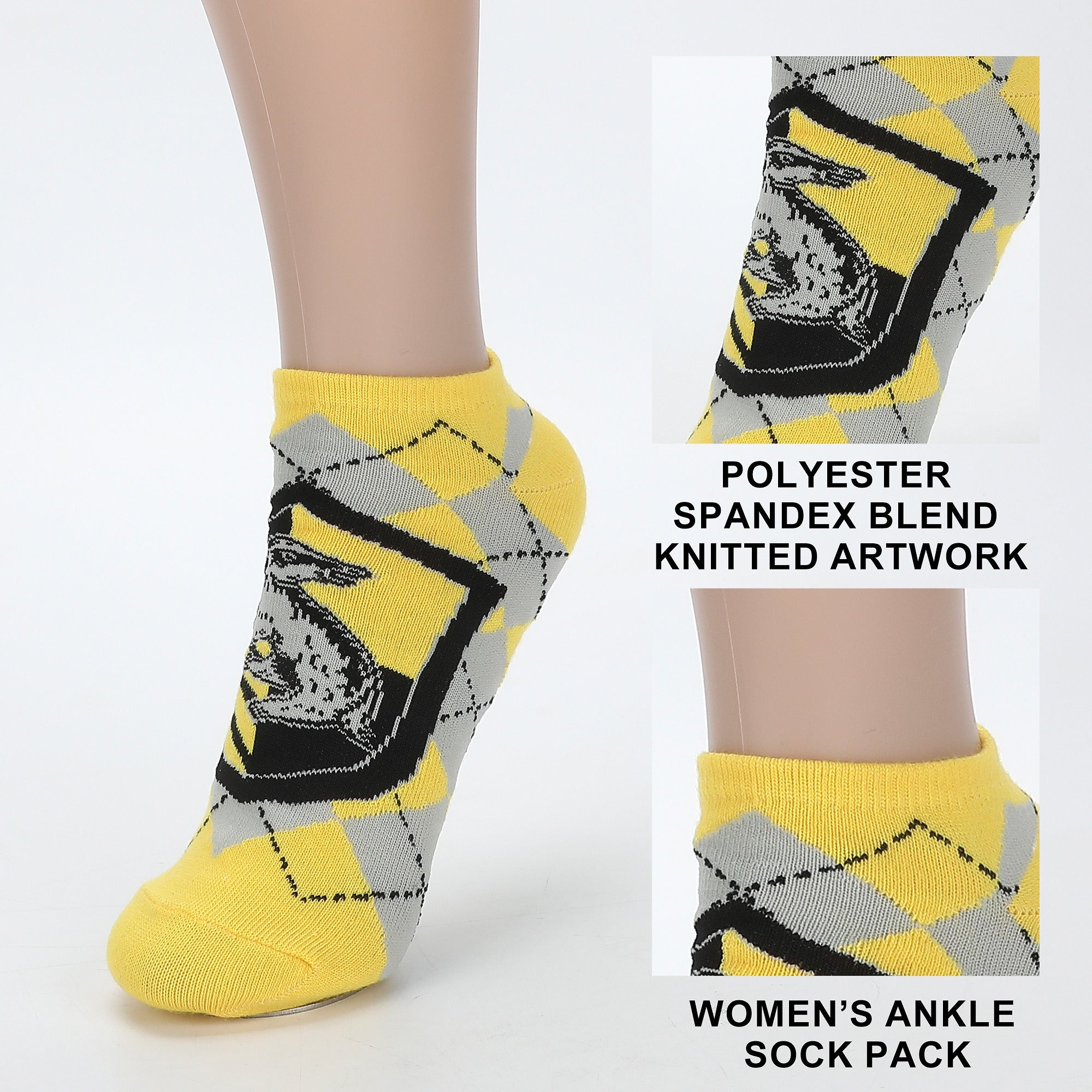 Harry Potter Hufflepuff Badgers Women’s 5-Pair Pack Ankle Socks
