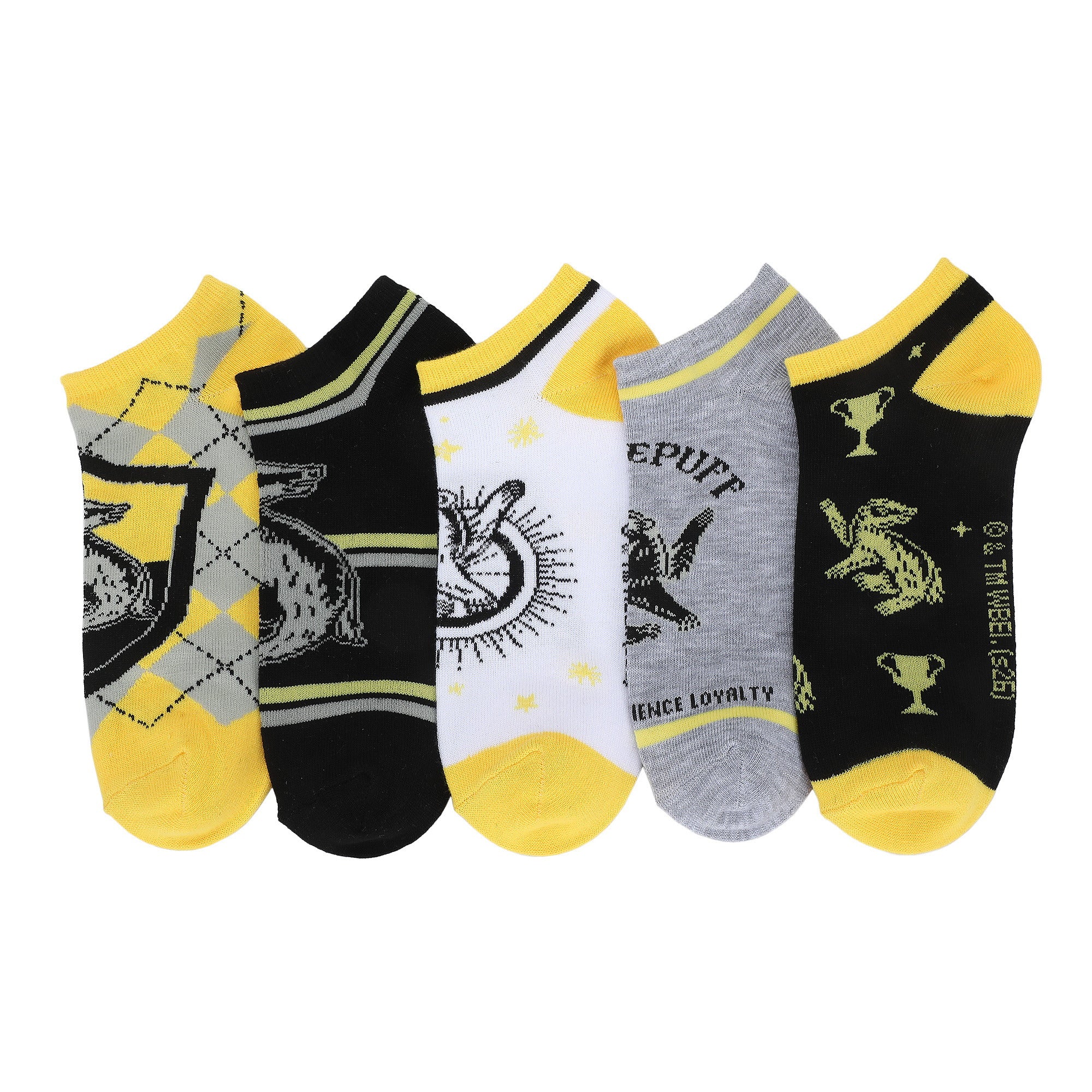 Harry Potter Hufflepuff Badgers Women’s 5-Pair Pack Ankle Socks