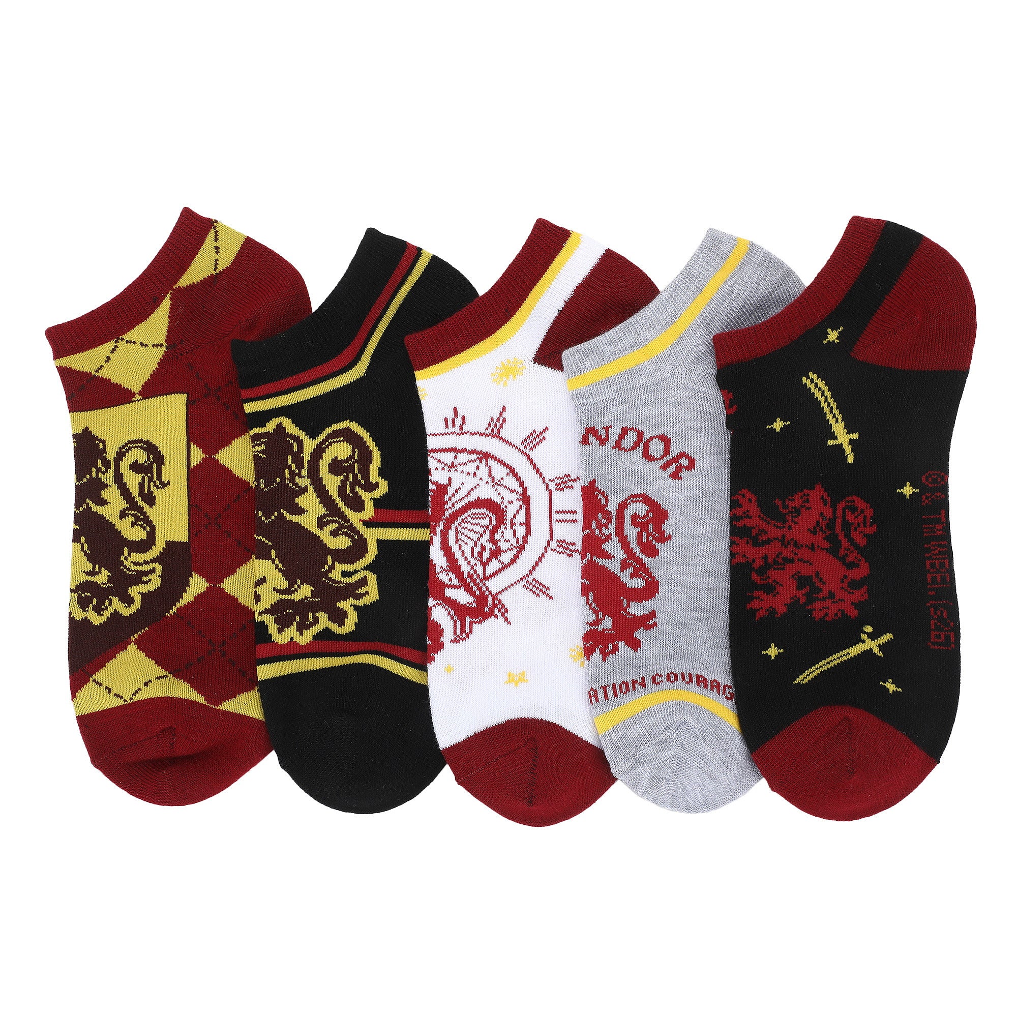 Harry Potter Gryffindor Lions Women’s 5-Pair Pack Ankle Socks