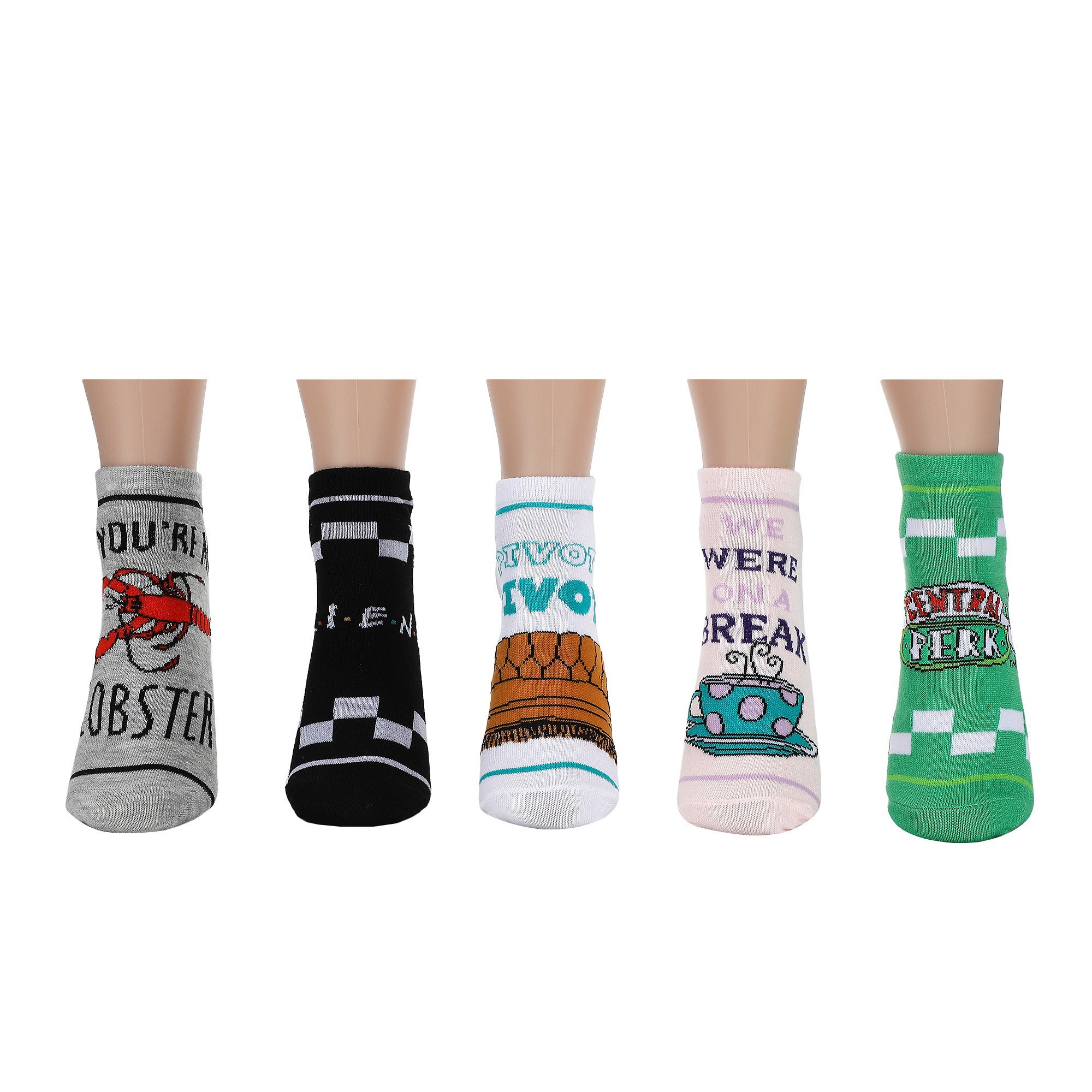Friends TV Quotes Women’s 5-Pair Pack Ankle Socks