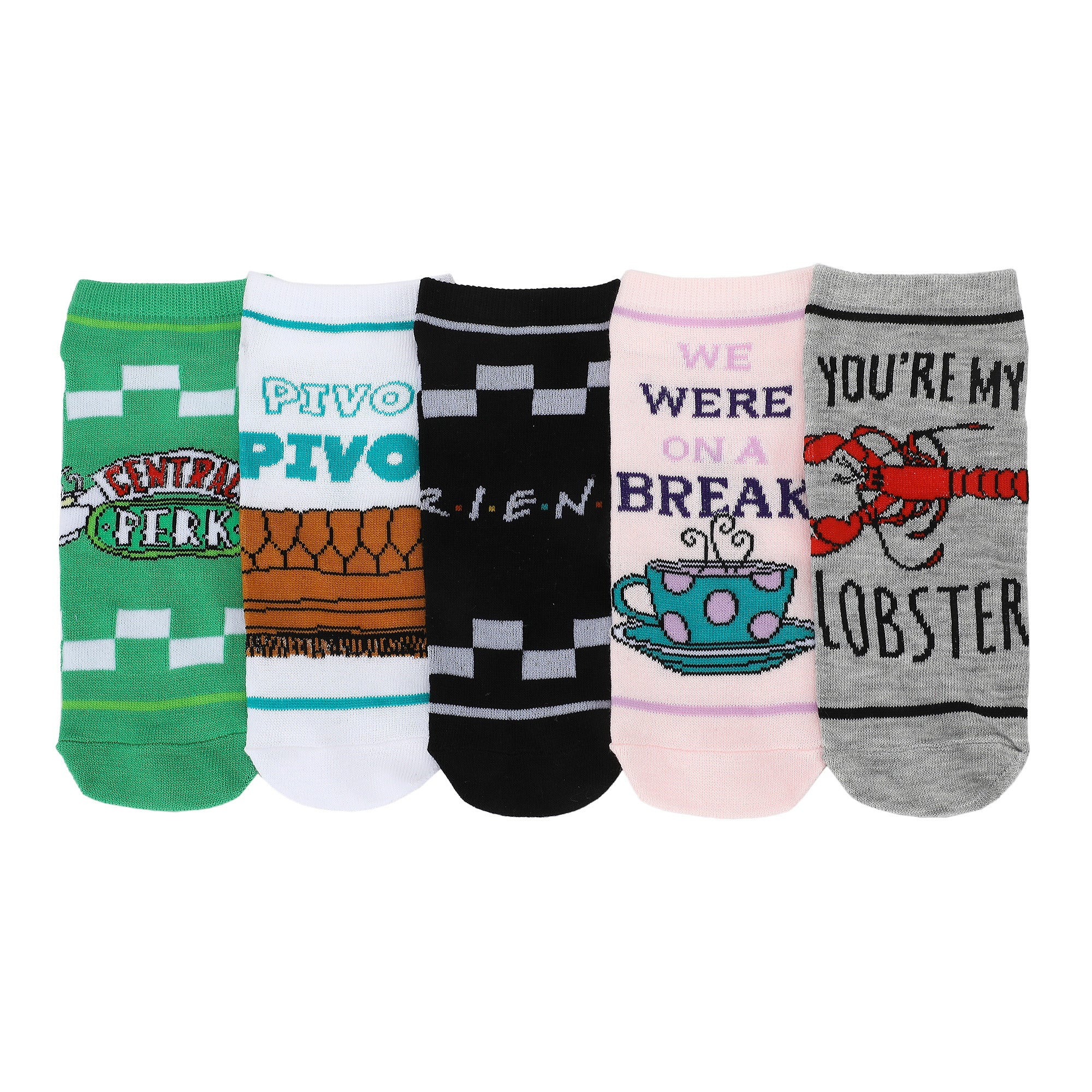 Friends TV Quotes Women’s 5-Pair Pack Ankle Socks