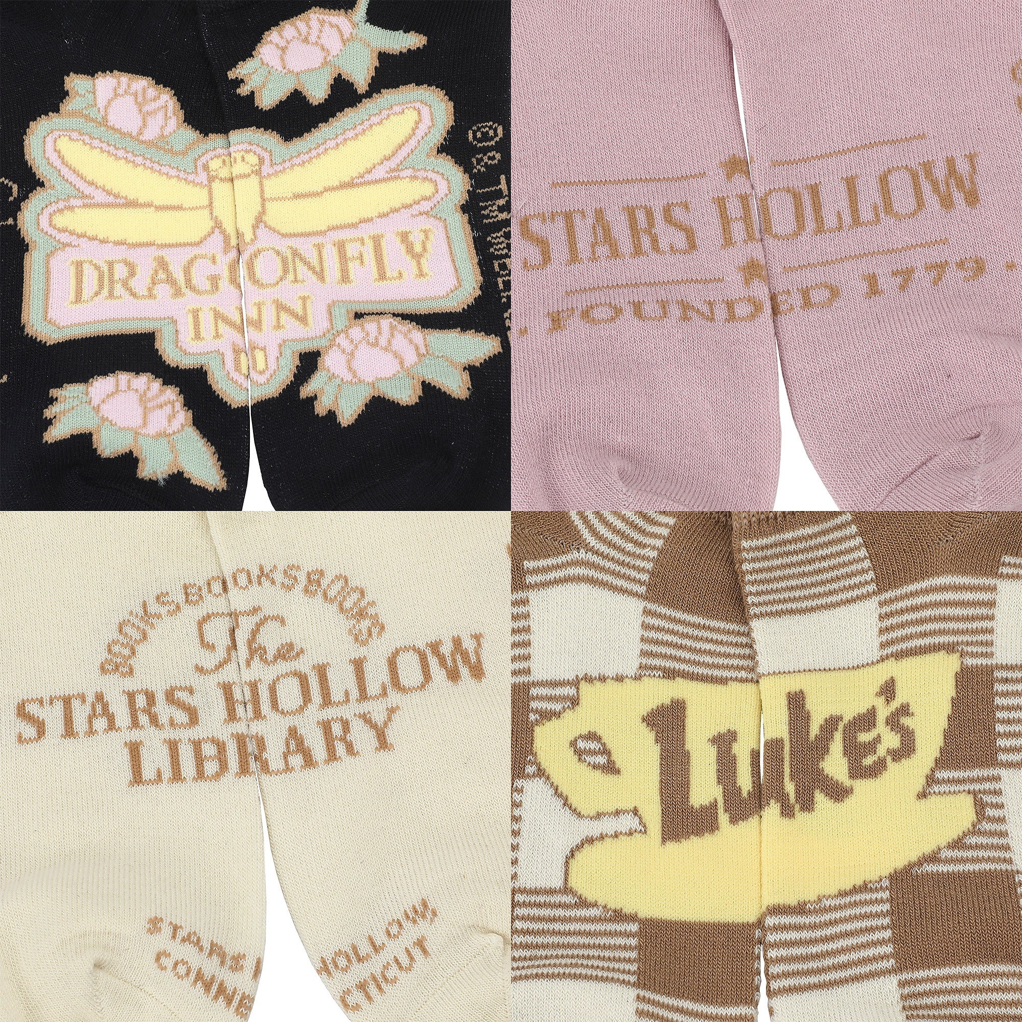 Gilmore Girls Stars Hollow Logos Women’s 5-Pair Pack Ankle Socks