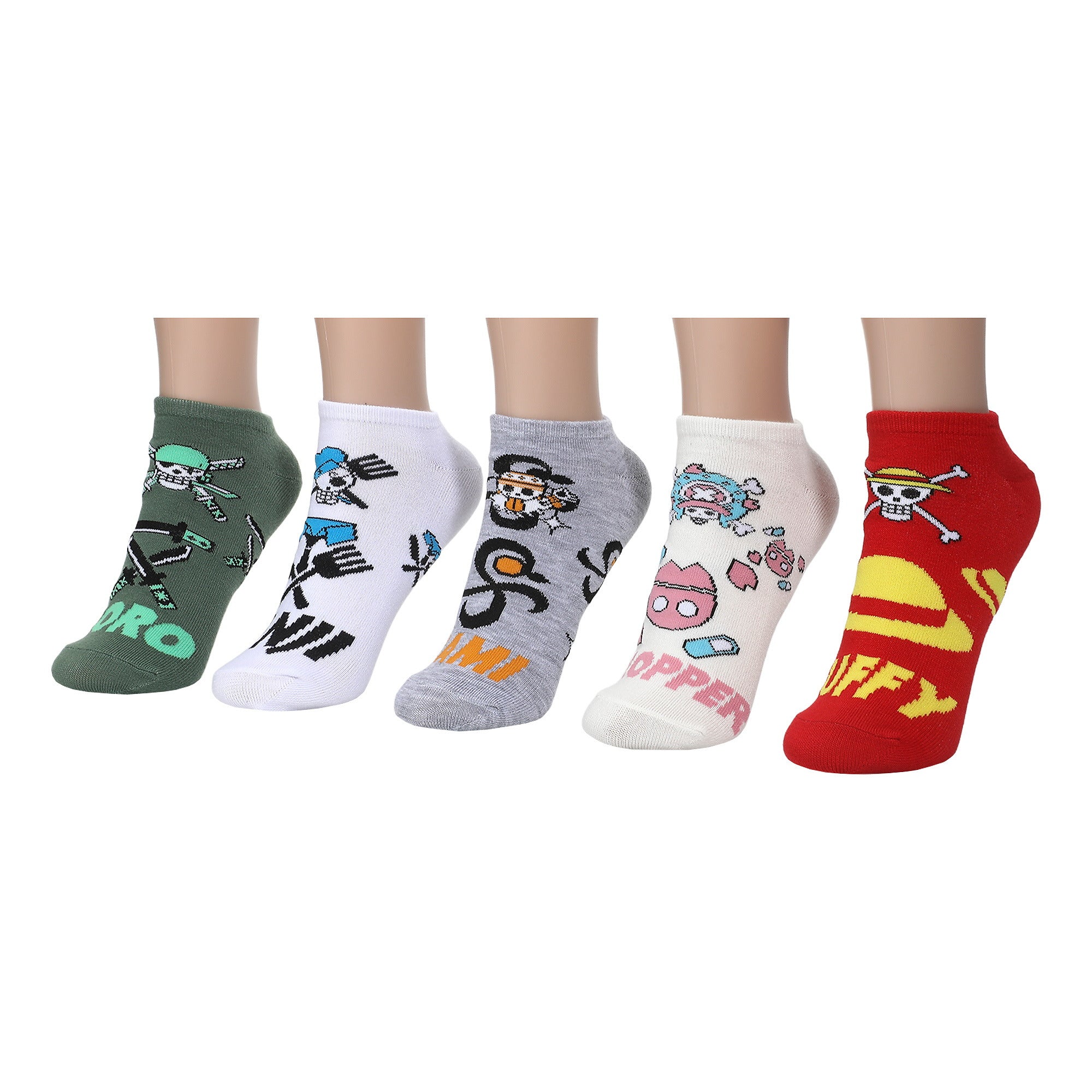 One Piece Logo And Icons Ankle Socks 5 Pack For Women