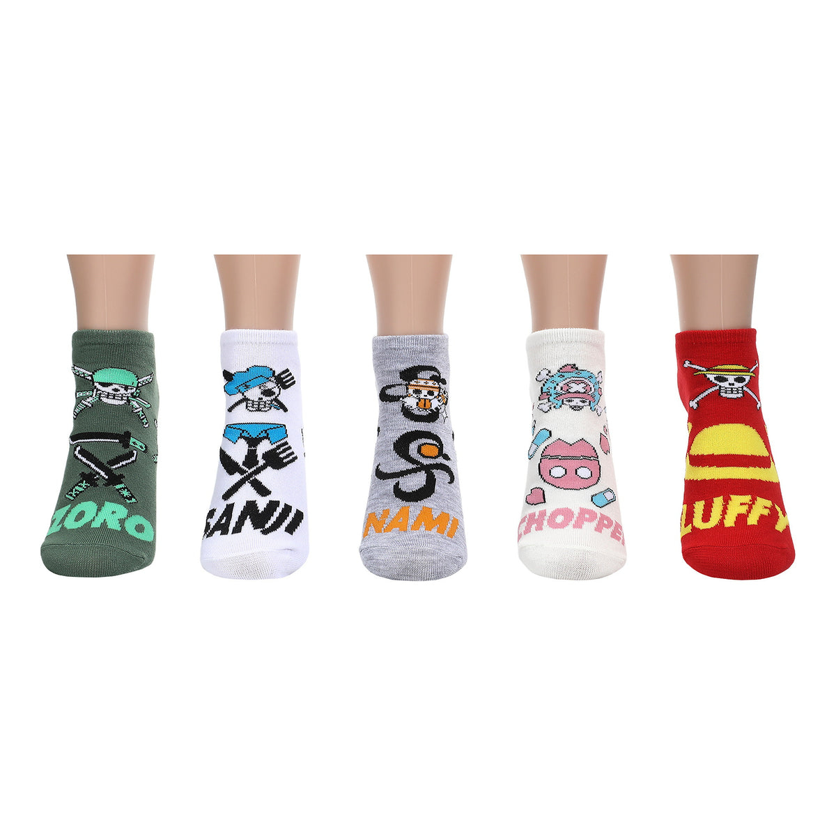 One Piece Logo And Icons Ankle Socks 5 Pack For Women