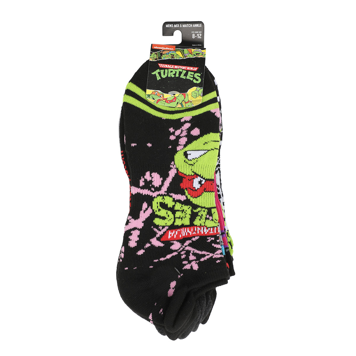 Teenage Mutant Ninja Turtles Character Art Men's 5-Pair Ankle Socks