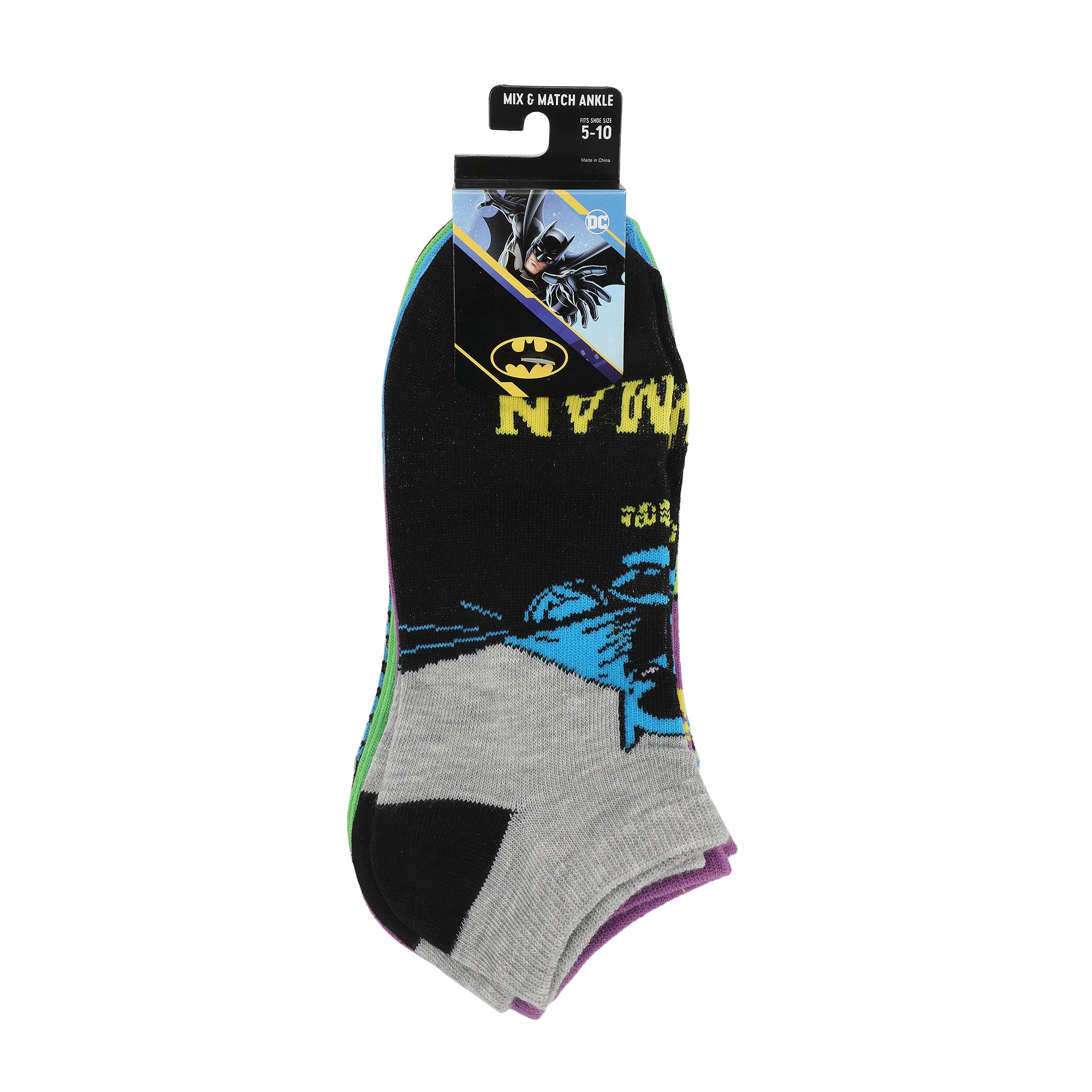 Batman & Joker Women's 5-Pair Ankle Socks