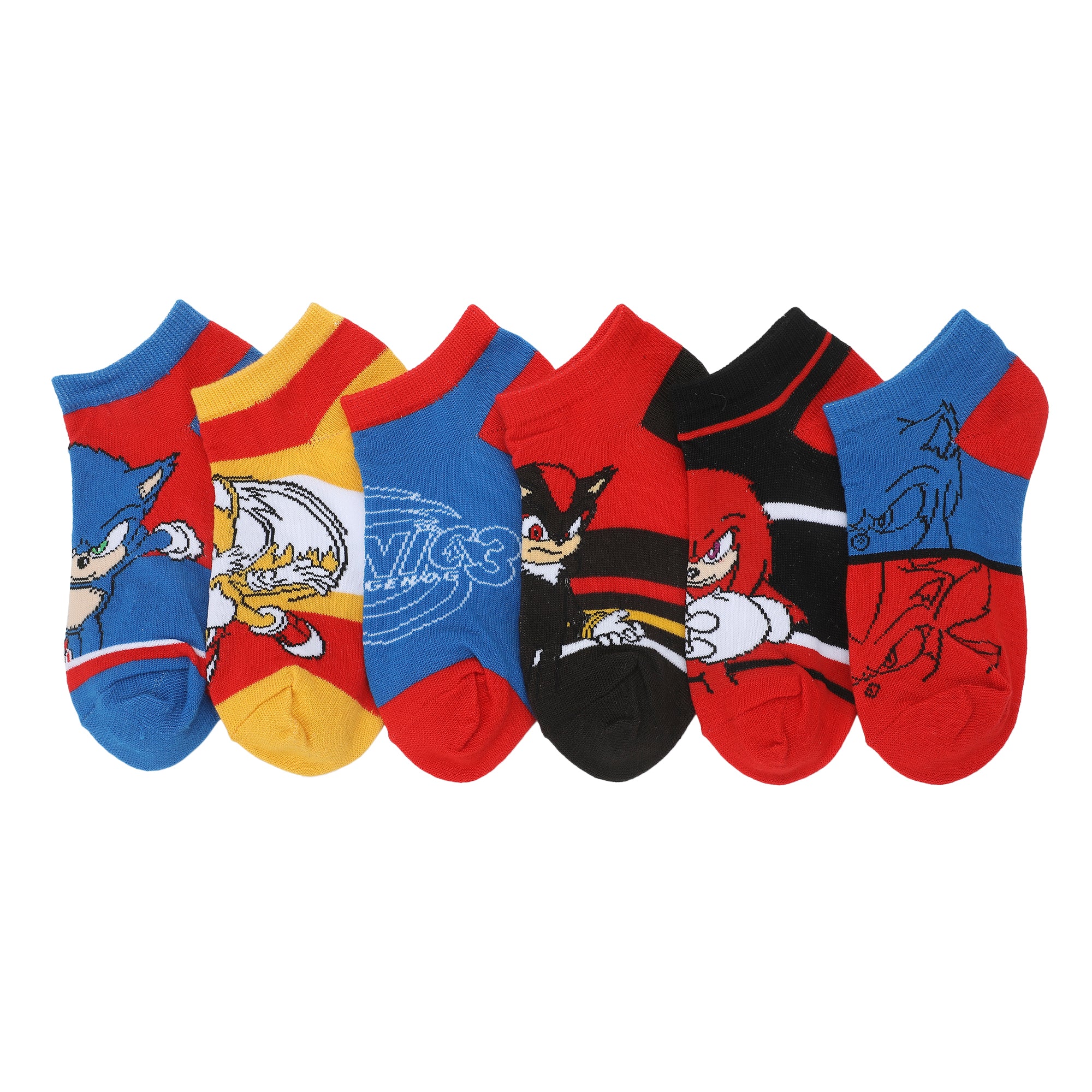 Sonic The Hedgehog Character Art Youth 6-Pair Ankle Socks