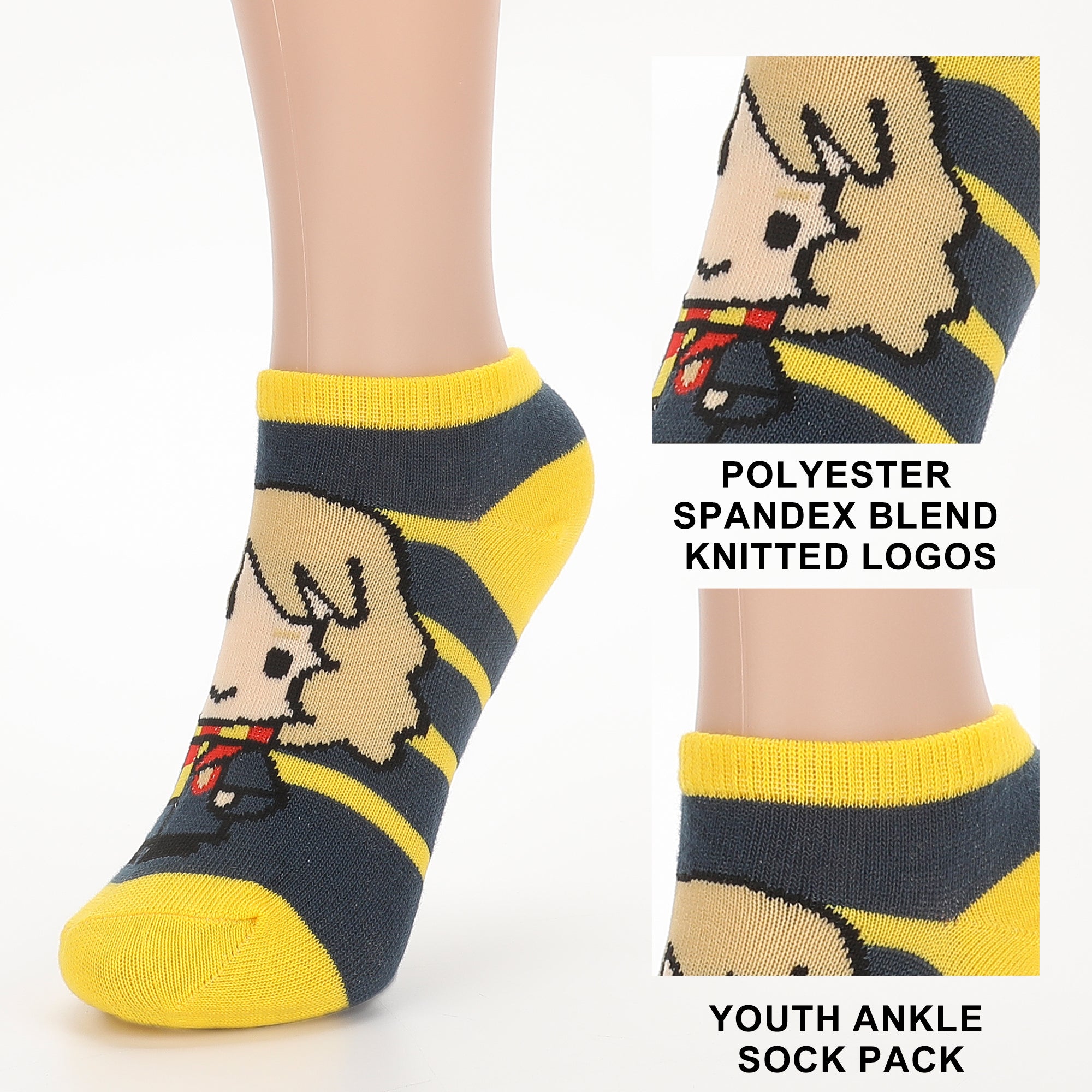 Harry Potter Harry, Hermione, Ron and Draco Youth Ankle Socks 6 Pack