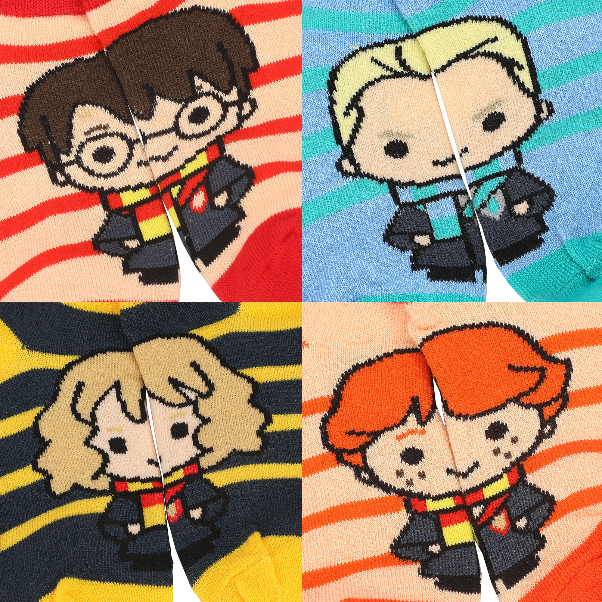 Harry Potter Harry, Hermione, Ron and Draco Youth Ankle Socks 6 Pack