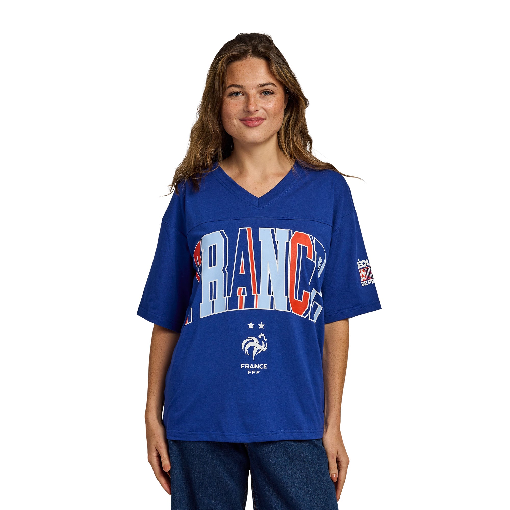France Soccer Federation France Logo Women’s Blue Crew Neck Short Sleeve T-shirt