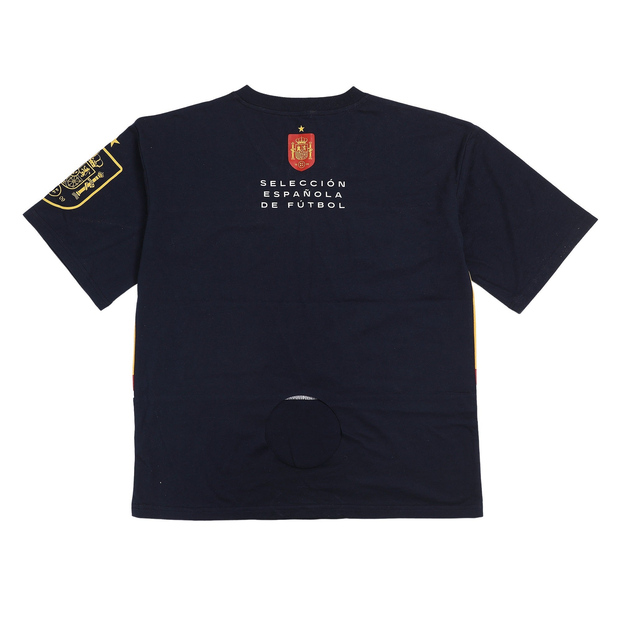 Spain Soccer Federation Espana Logo Women’s Navy Crew Neck Short Sleeve T-shirt