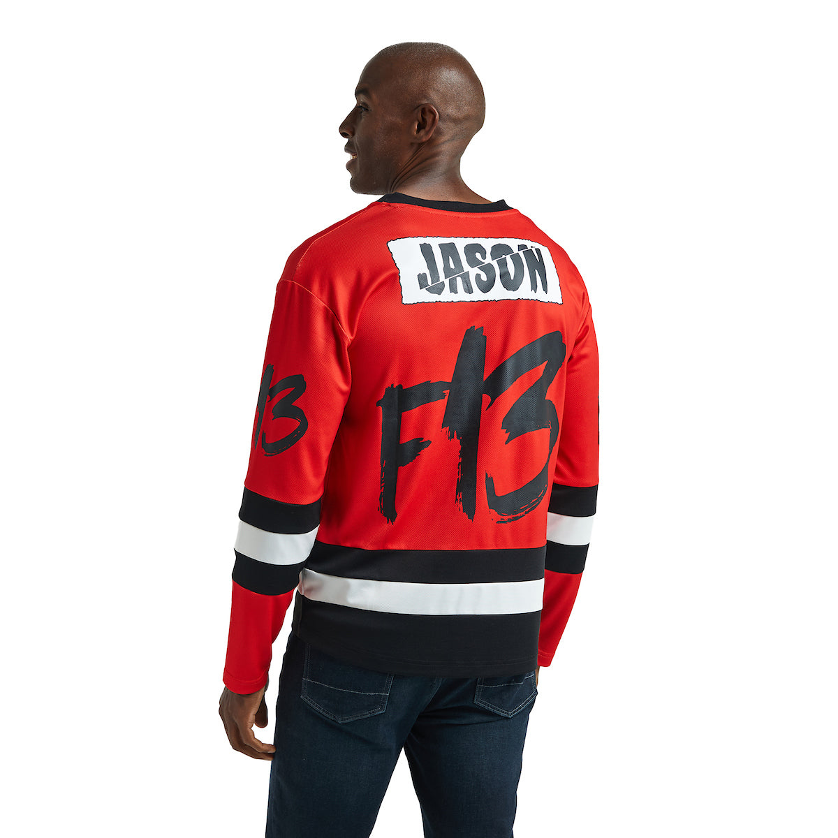 Friday The 13th Jason Mask Long Sleeve Men's Colorblock Cosplay Hockey Jersey