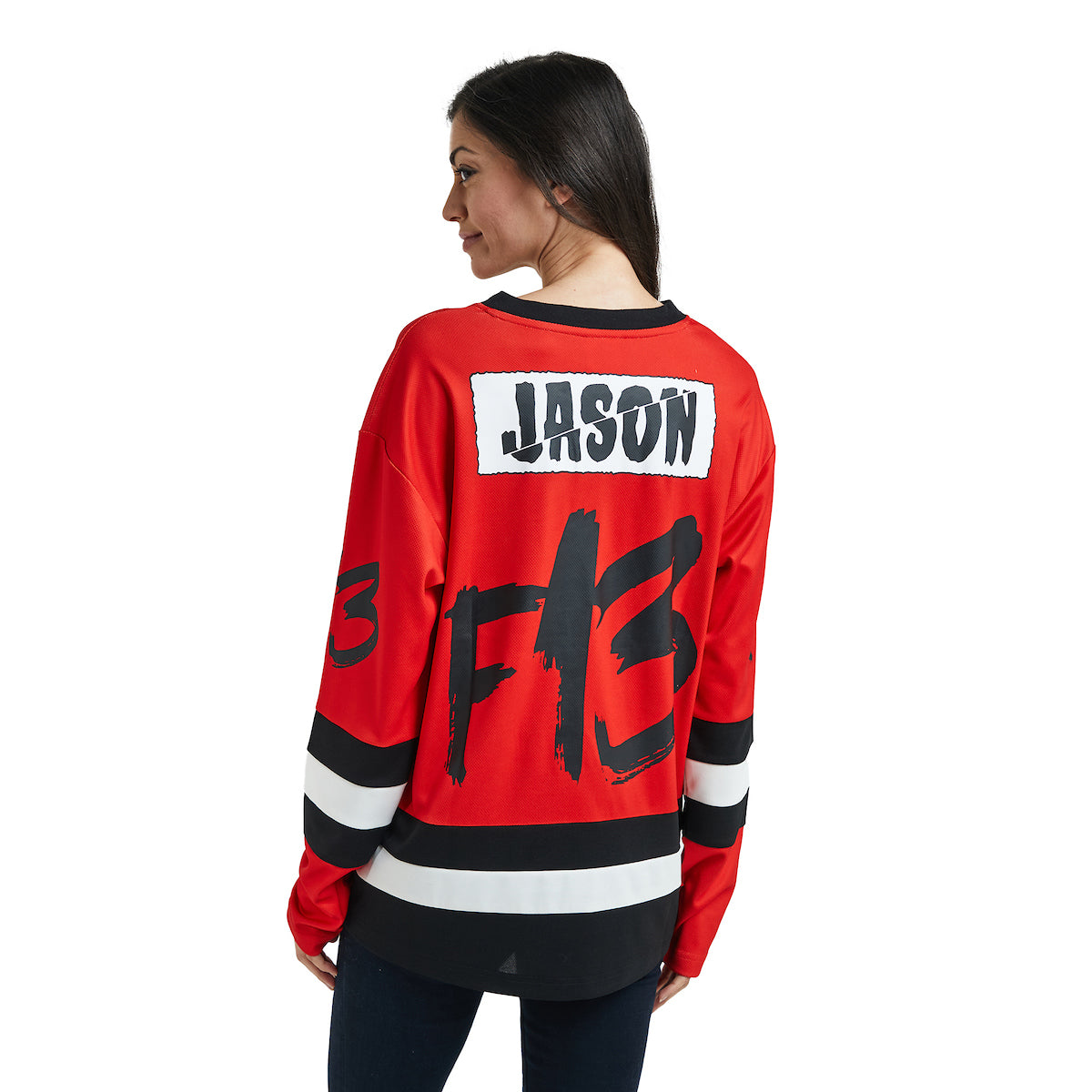 Friday The 13th Jason Mask Long Sleeve Men's Colorblock Cosplay Hockey Jersey
