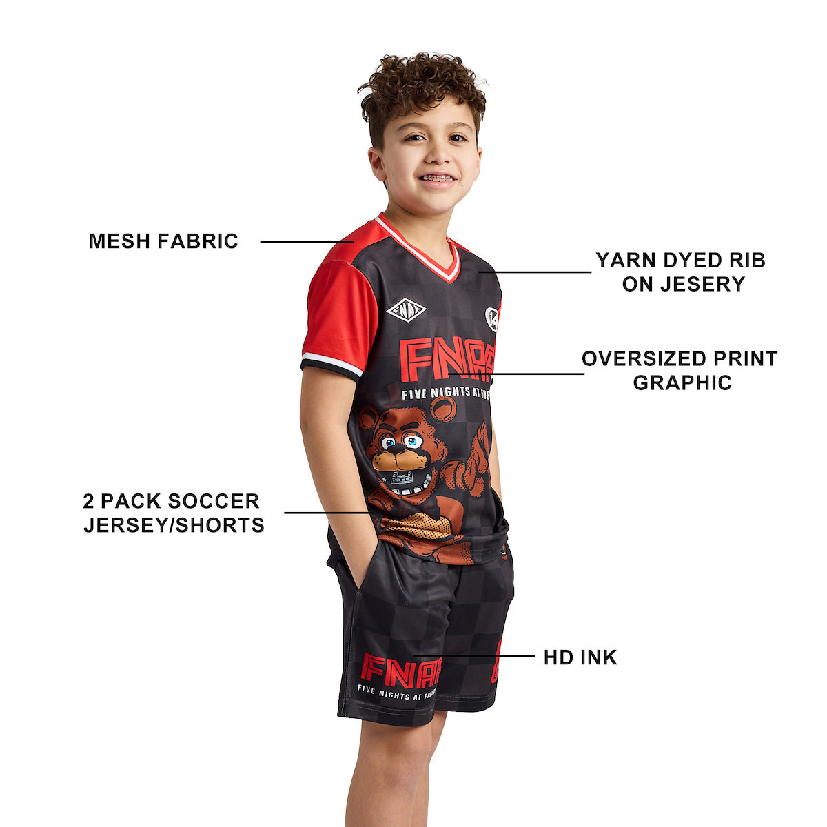 Five Nights At Freddy's Freddy 87 Boy's 2-Pack Soccer Jersey & Shorts Combo Set
