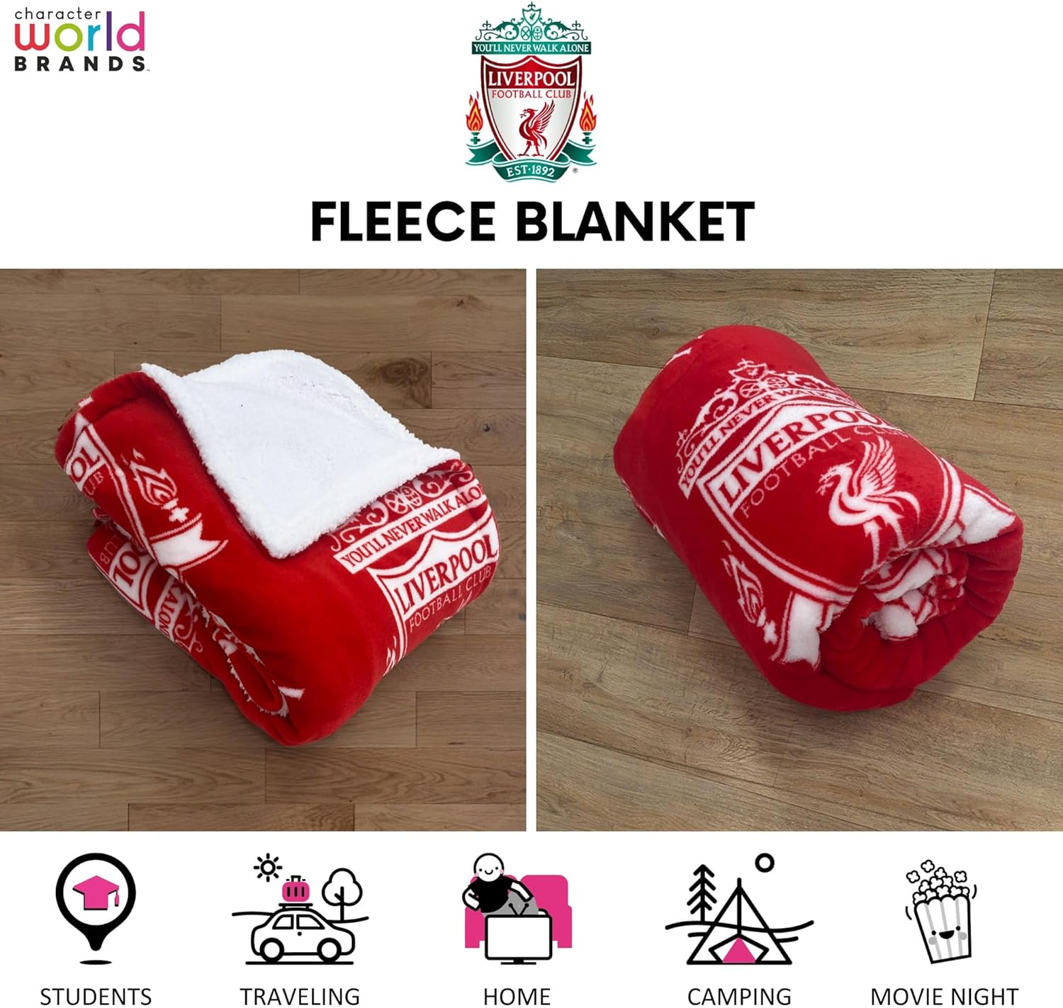 Liverpool FC YNWA Official Red Throw Blanket