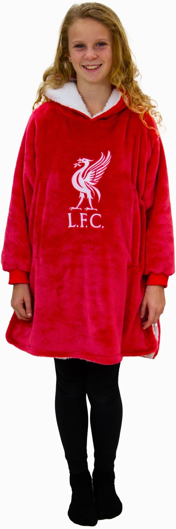Liverpool FC LFC Redout Adult Red Long Sleeve Wearable Hooded Blanket