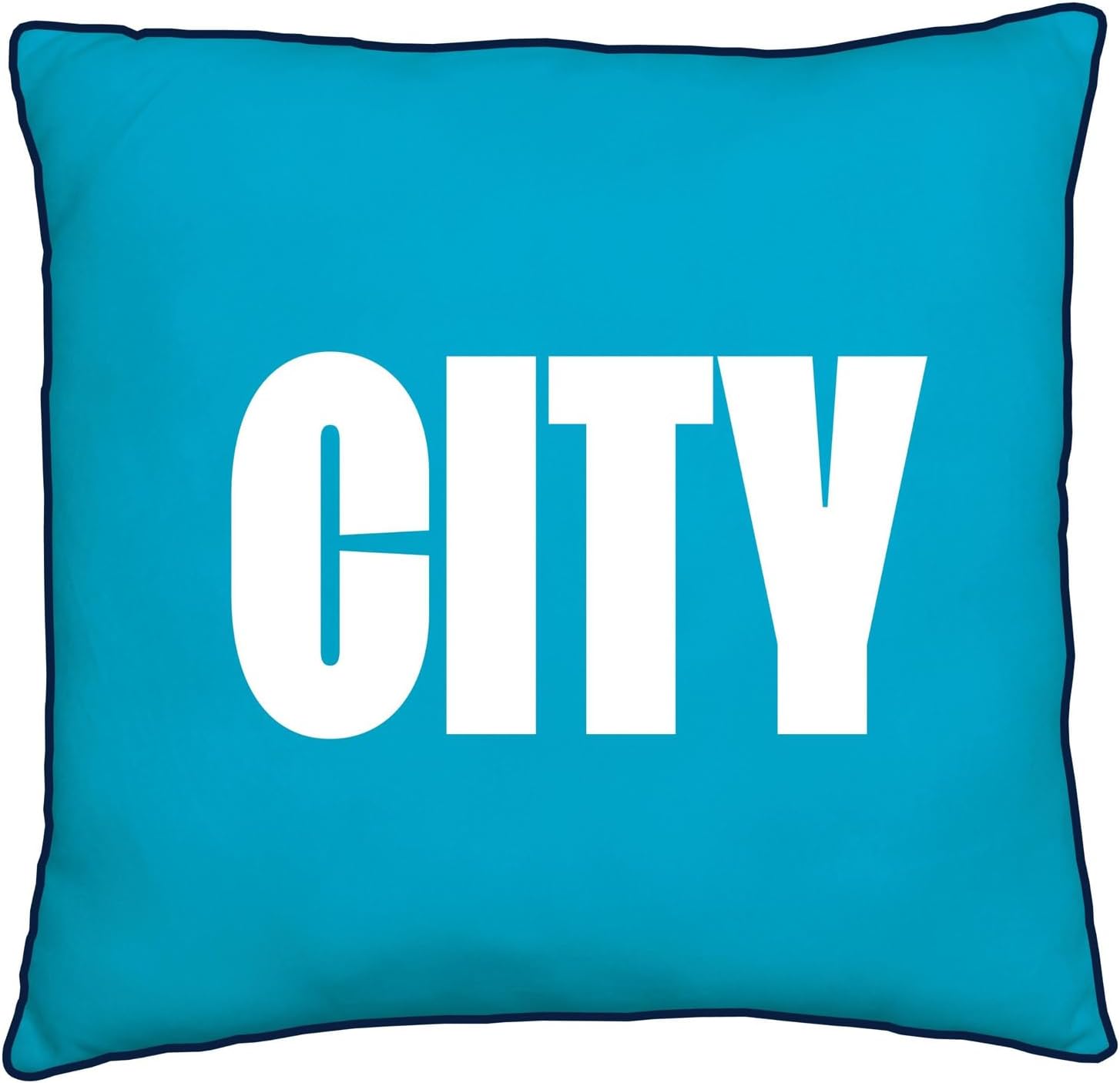 Manchester City FC Character World Official Blue Reversible 2 Sided Cushion (16 x 16 Inches)