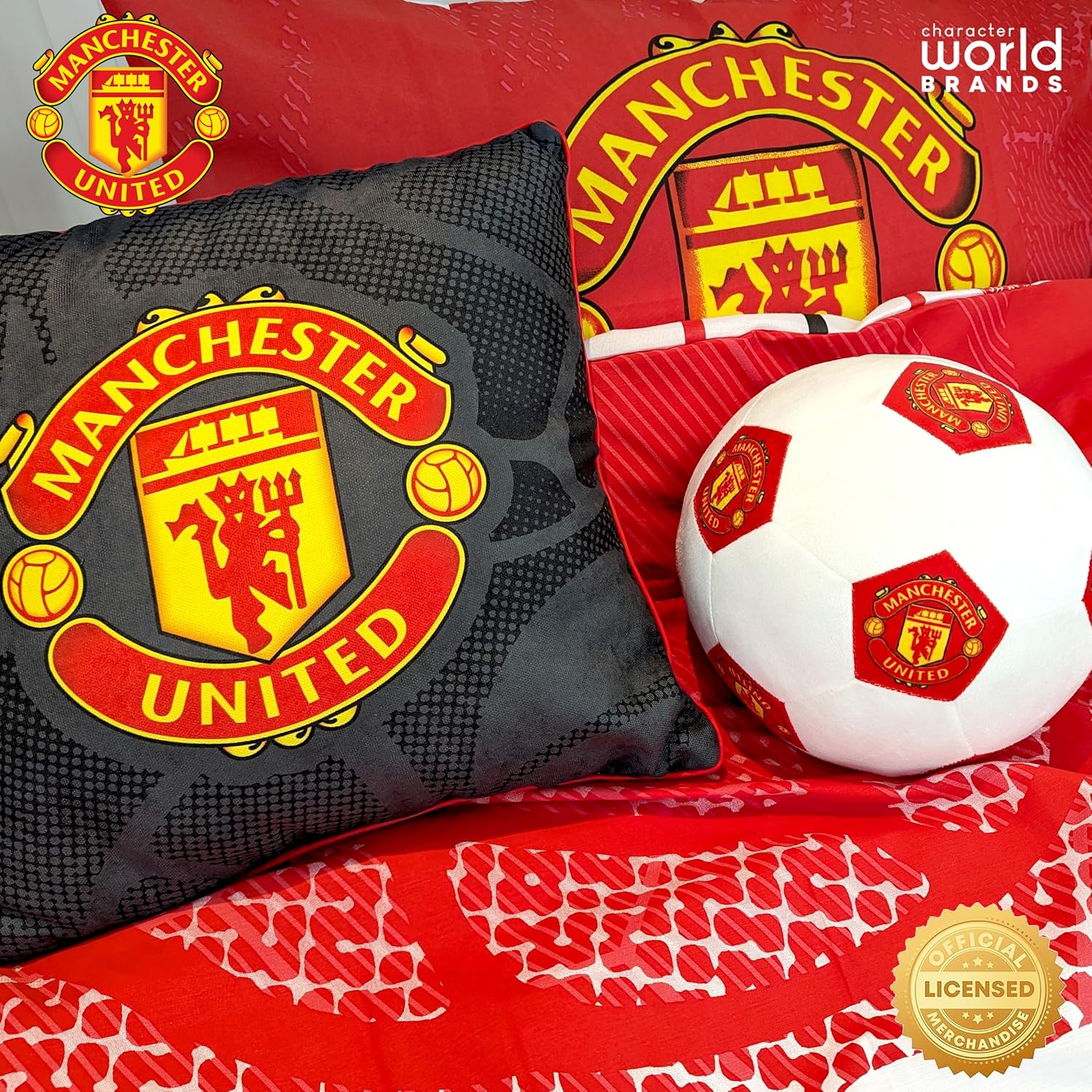 Manchester United FC 3D Fluffy Stuffed Toy Soccer Ball Cushion