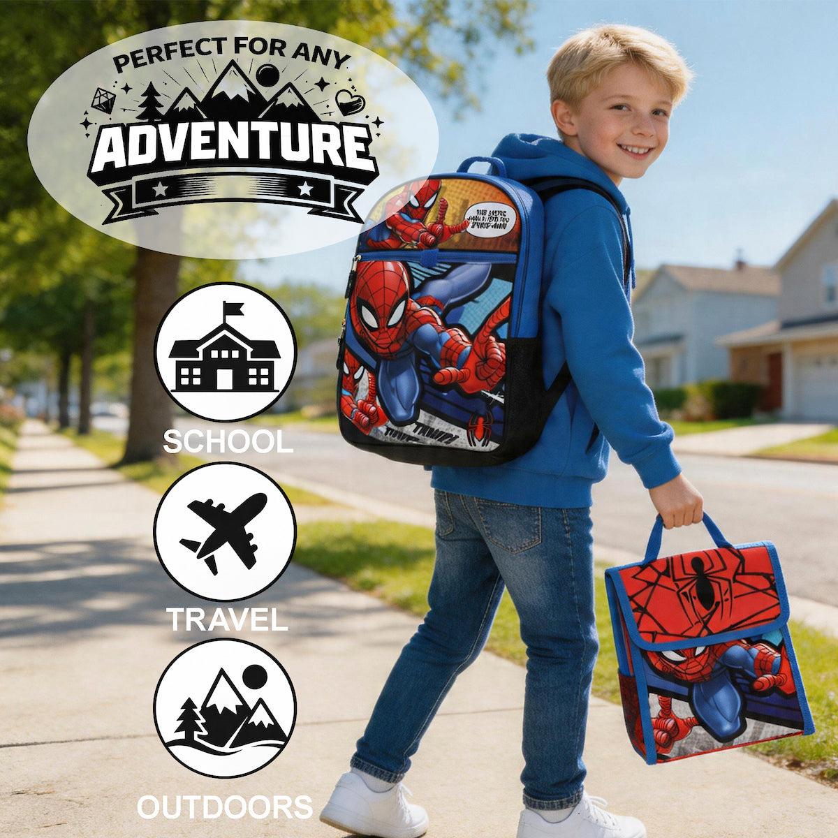 Marvel Spiderman Backpack Accessories 5 Piece Value Set for Boys – Bioworld