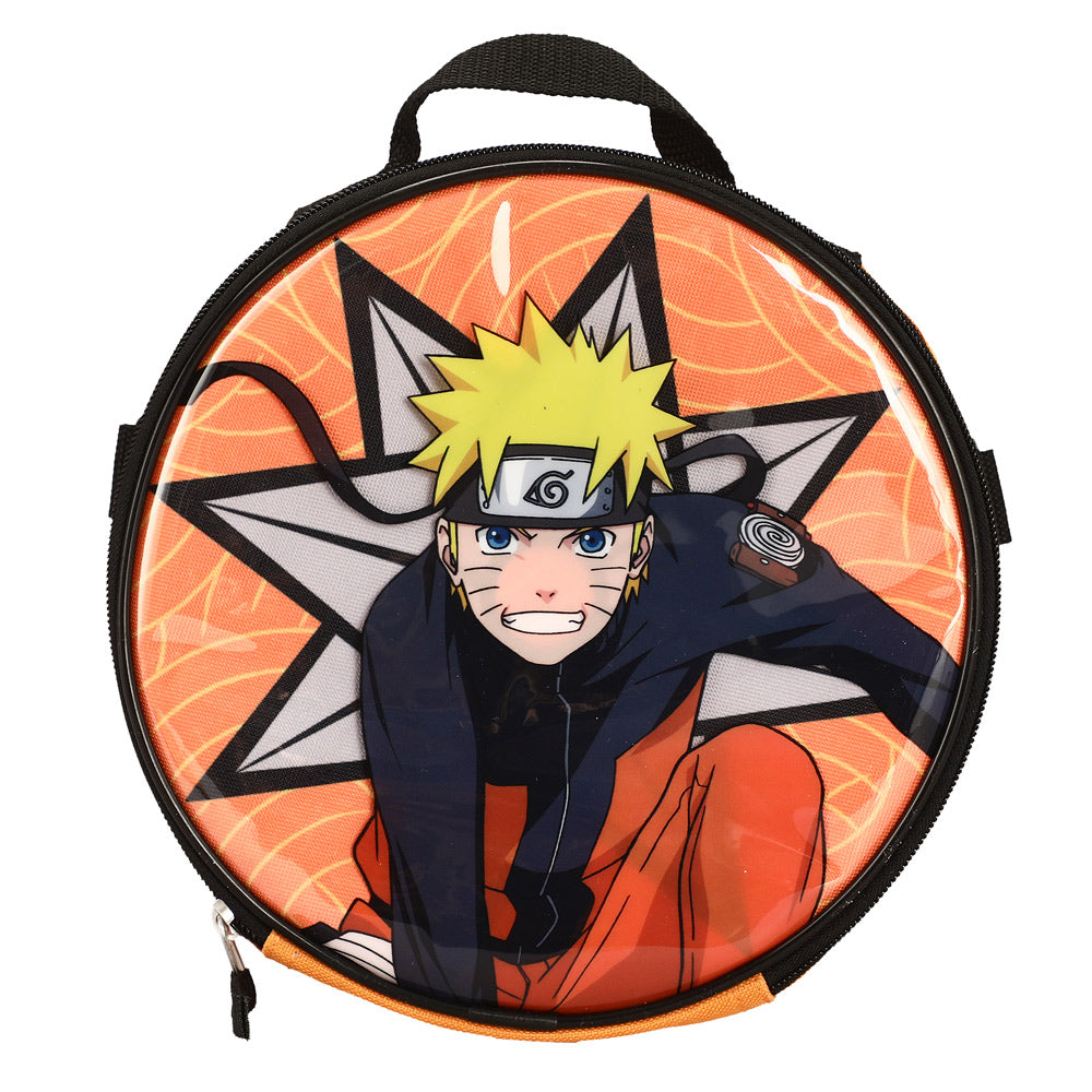 Naruto Anime Character Print Orange and Black 5-Piece Backpack Set For Boys