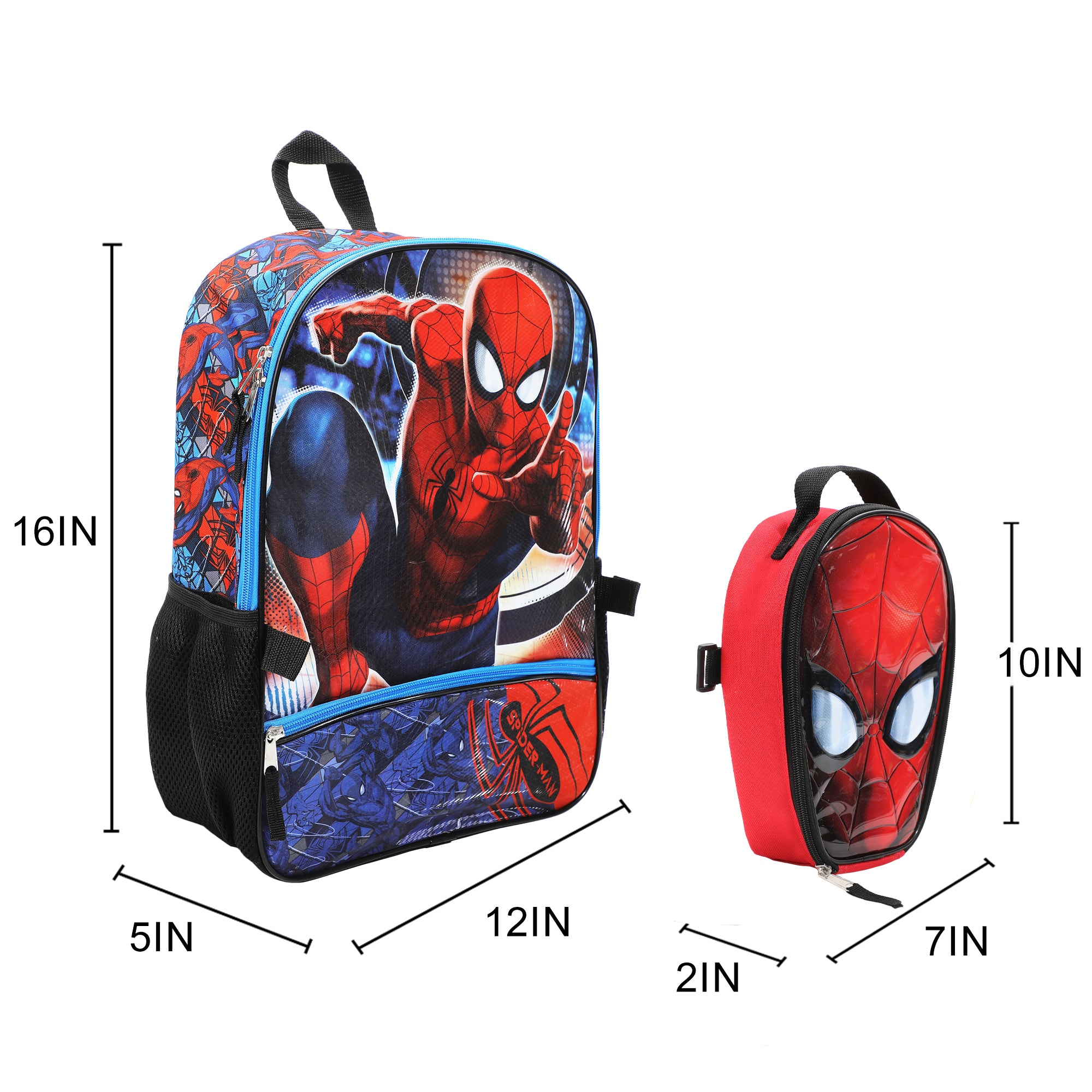 Spider-Man Swinging 5-Piece 16" Backpack with lunch kit for Boys