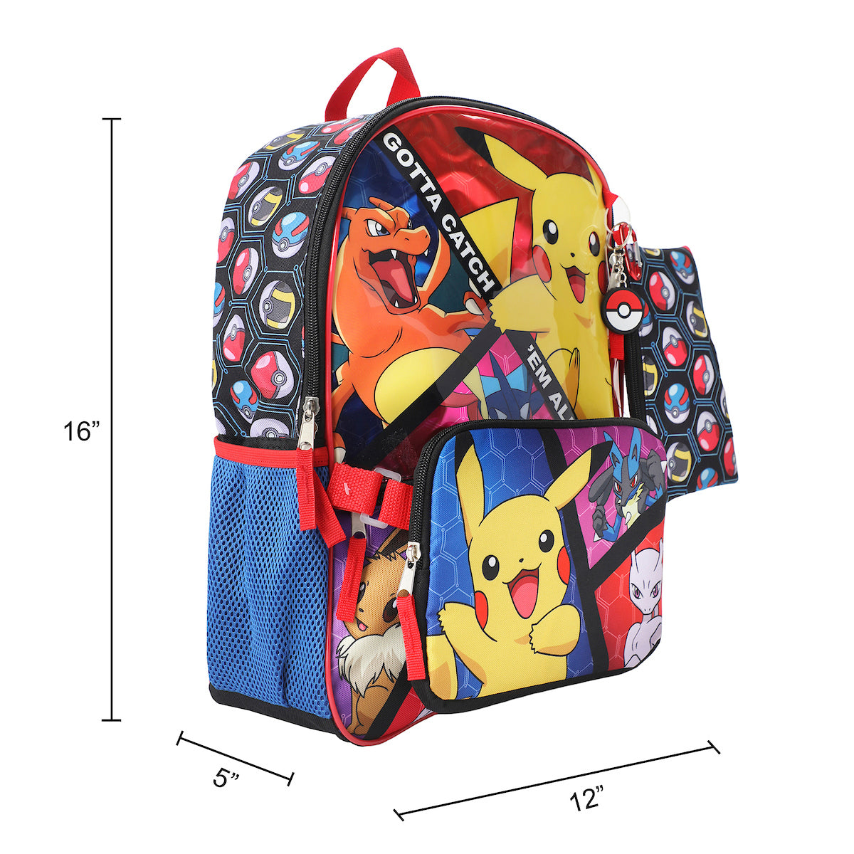 Pokemon Trainer Gotta Catch 'Em All Youth 5-Piece Backpack Set