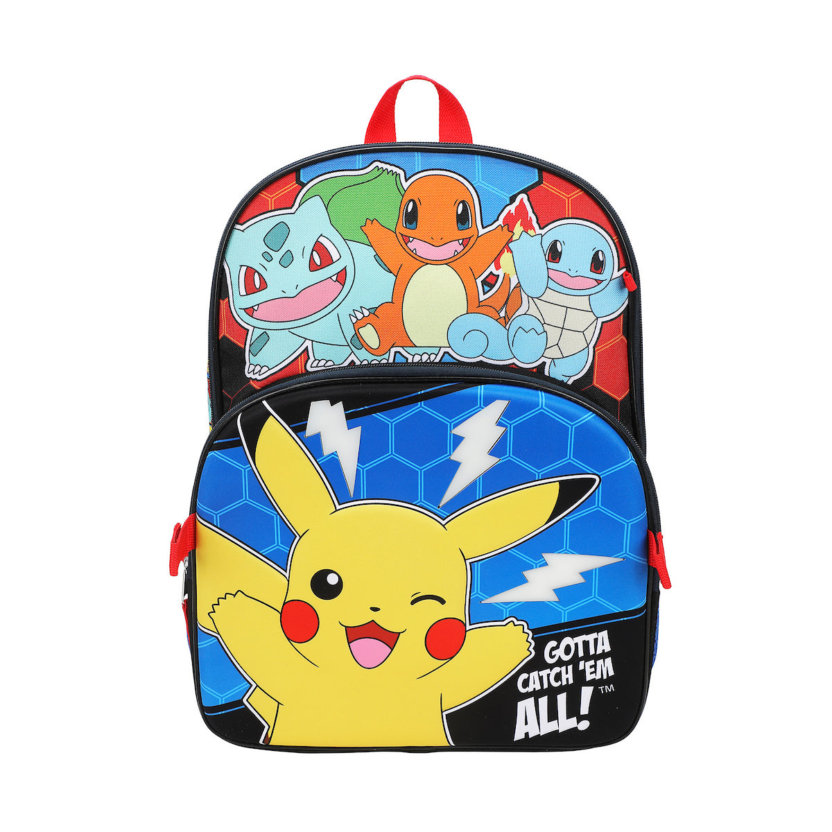 Pokemon Poke Balls & Character Print 5-Piece 16" Backpack Set for Boys