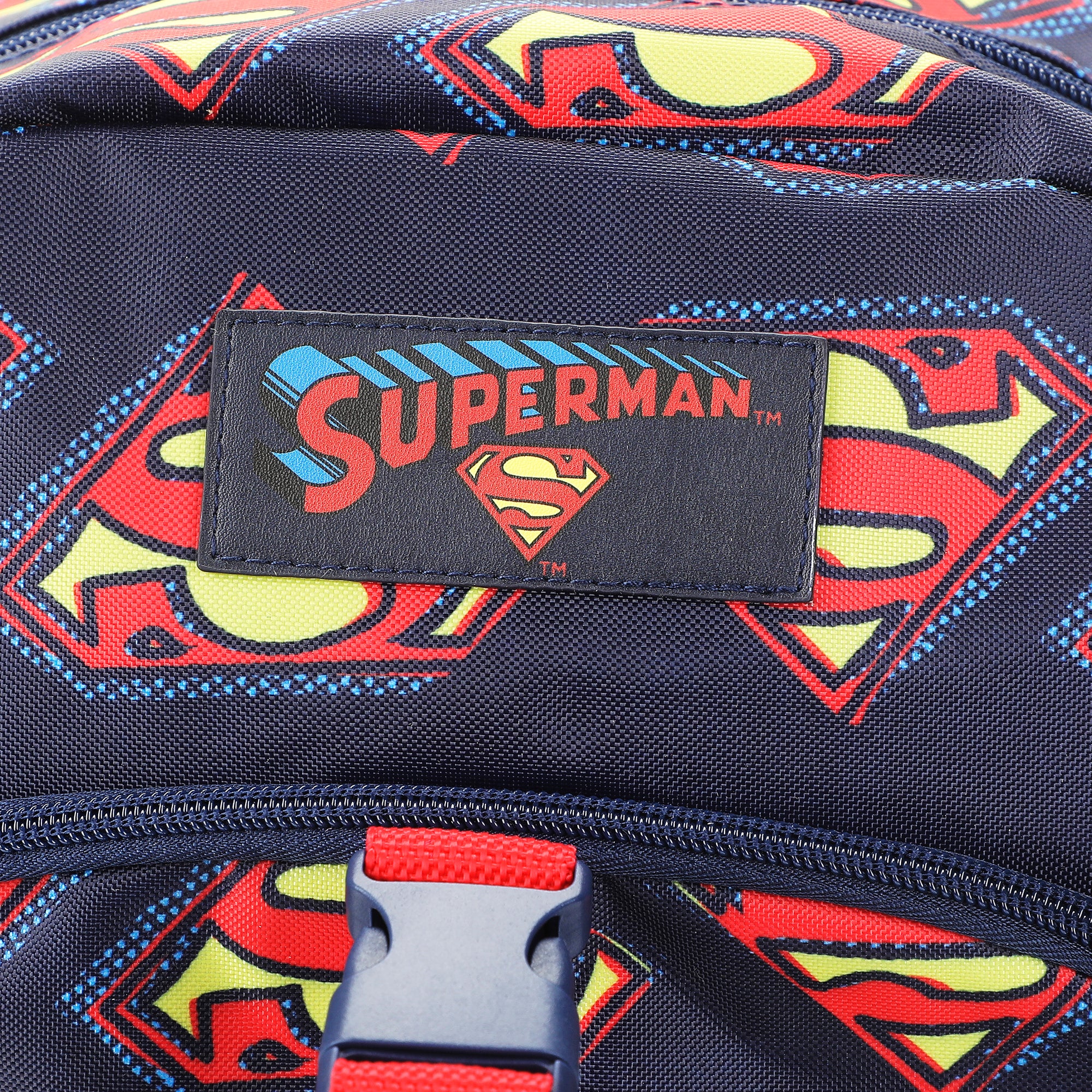 Superman Logo All-Over Print 16" Premium Backpack & Lunch Kit Set