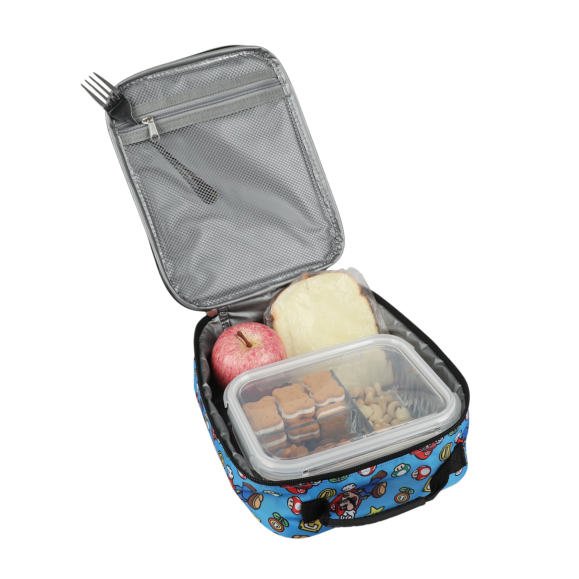 Super Mario Brothers 2-Piece 16" Premium Backpack & Lunch Kit Set for Boys