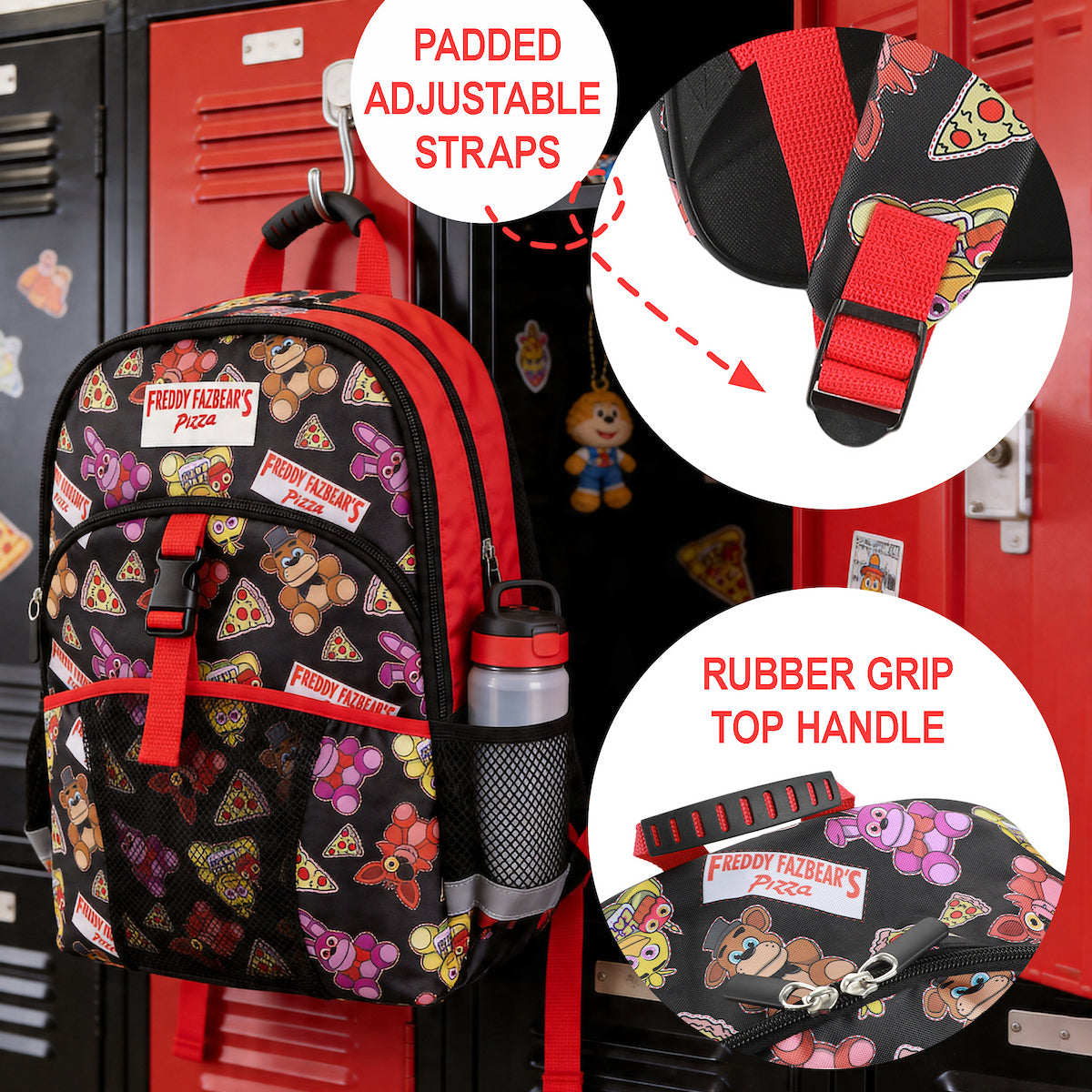 Five Nights at Freddy's 2-Piece 16"  Youth Premium Backpack & Lunch Kit Set For School Boys And Girls